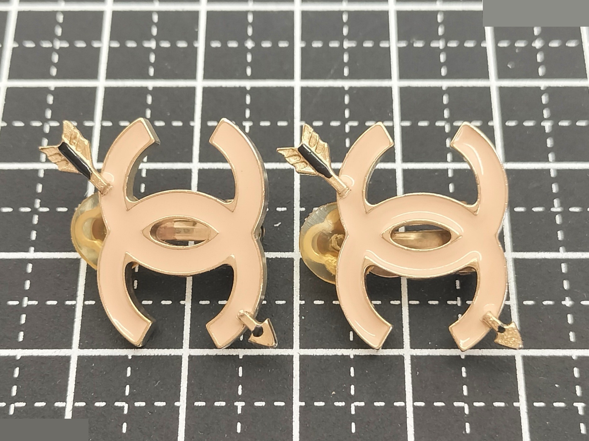 Coco Arrow Pink Gold Earrings — view 6