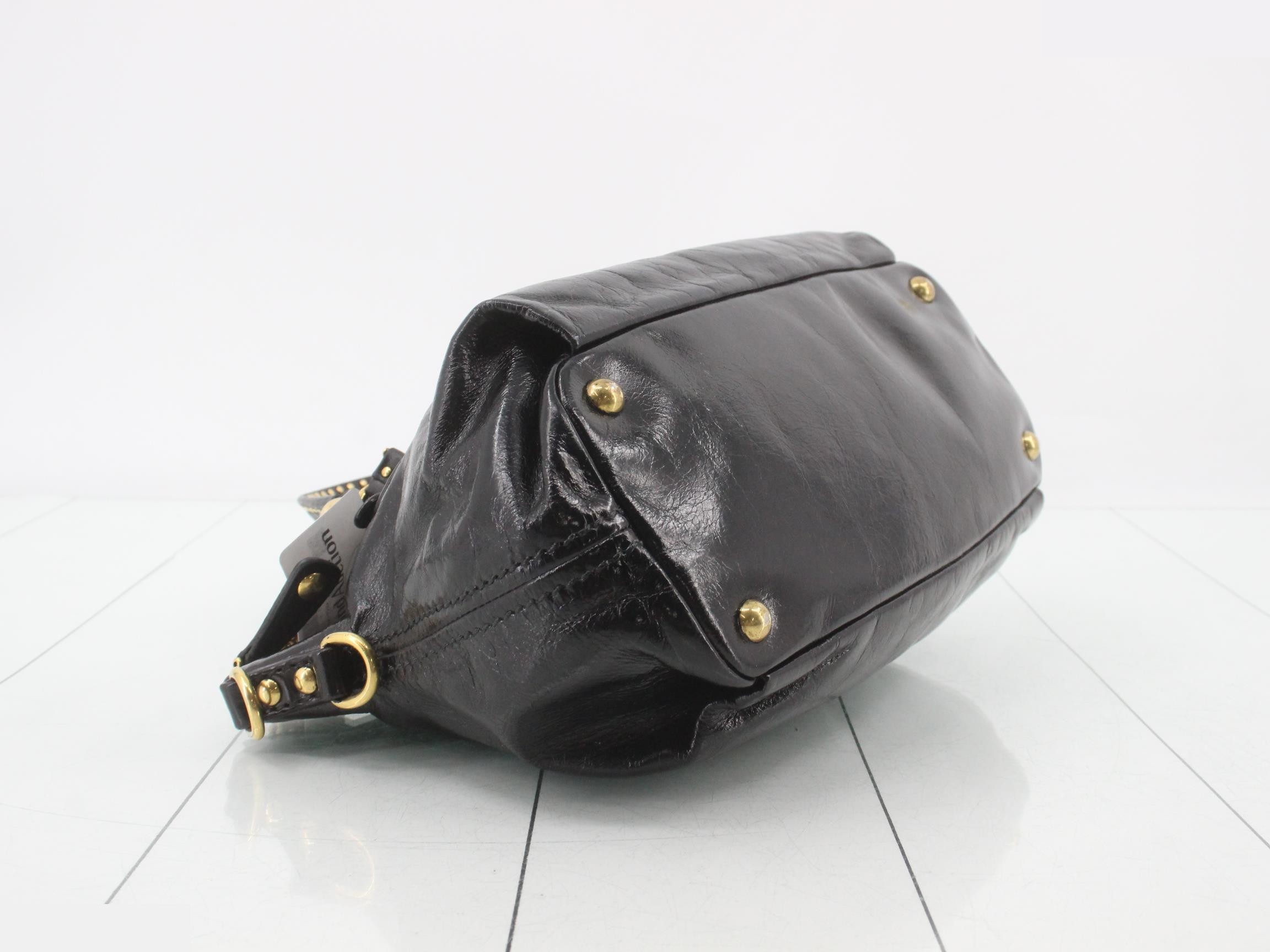 Leather logo handbag, black — view 5