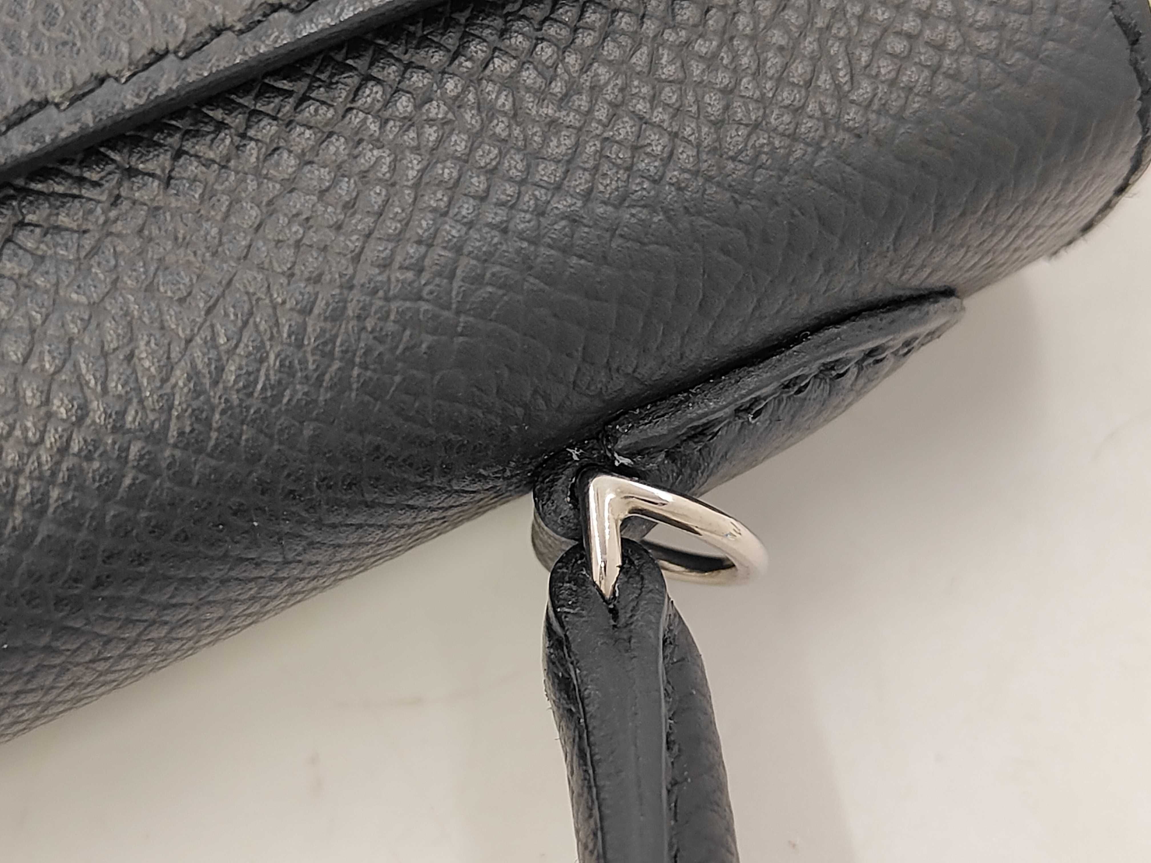 Mini Kelly Epsom Leather Bag, Black, Silver Hardware, W Stamp — view 7