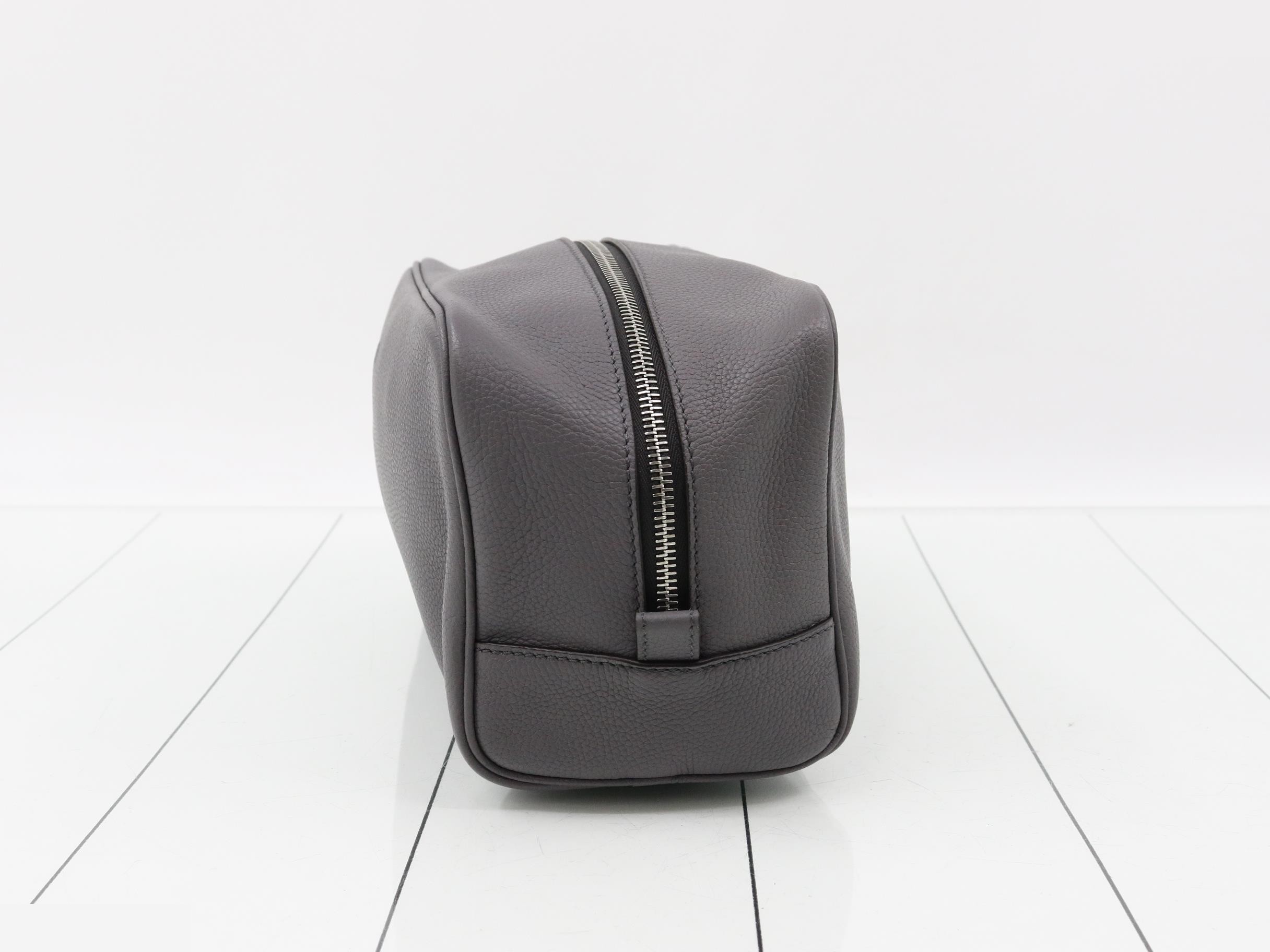 Leather clutch bag, gray — view 3