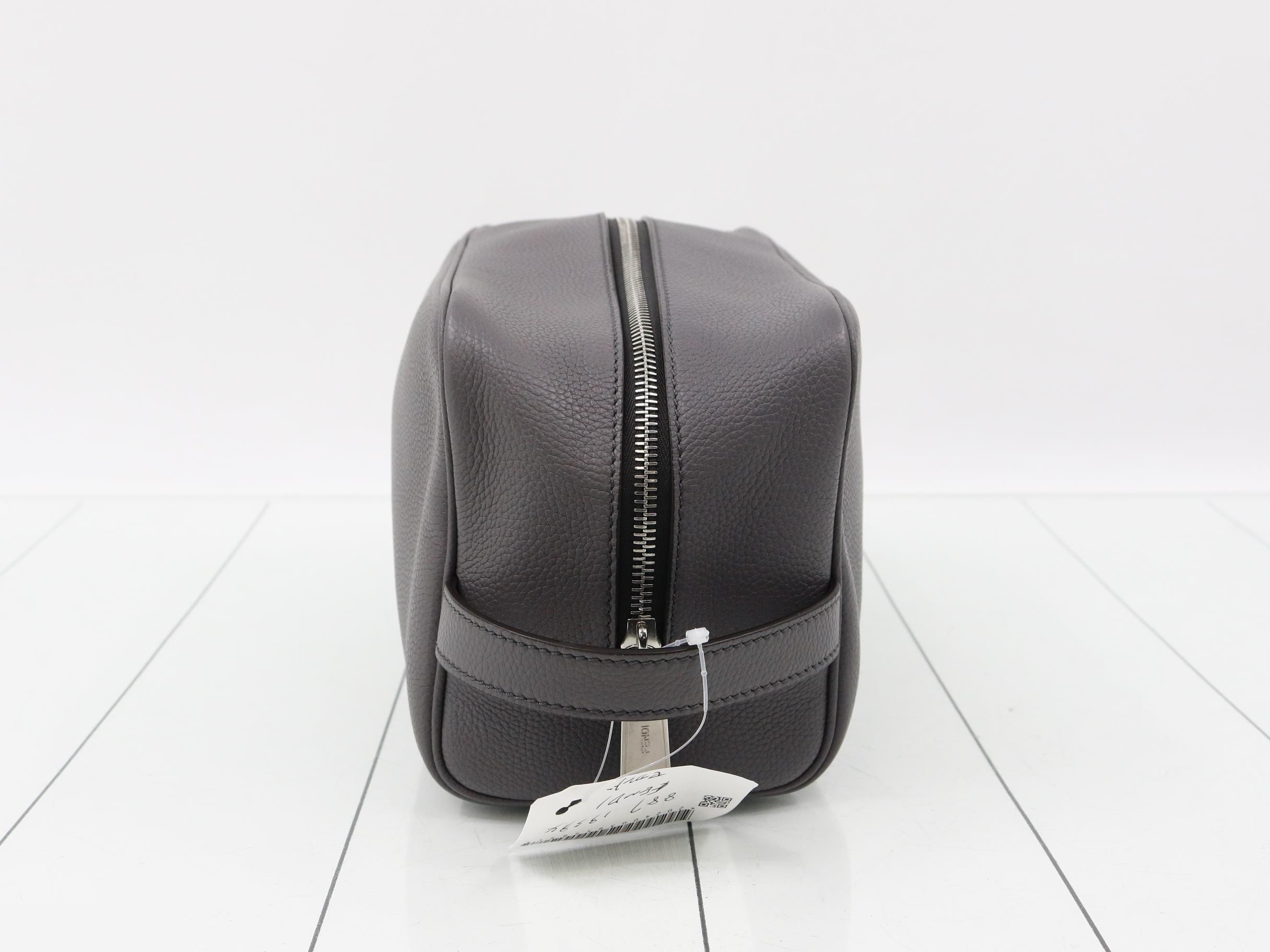 Leather clutch bag, gray — view 4