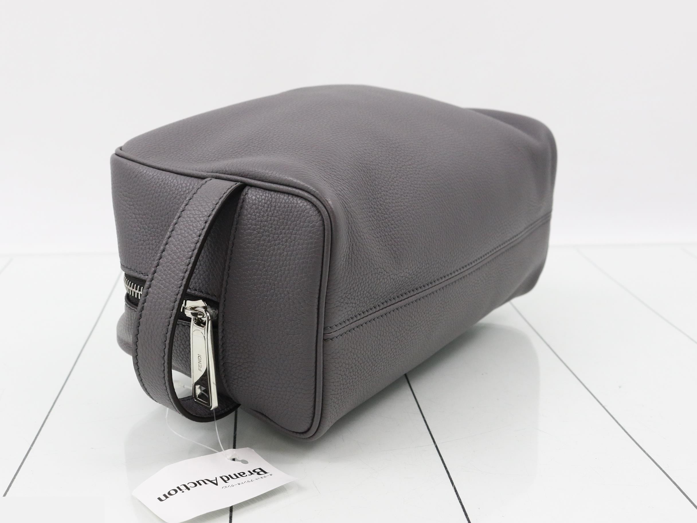 Leather clutch bag, gray — view 5
