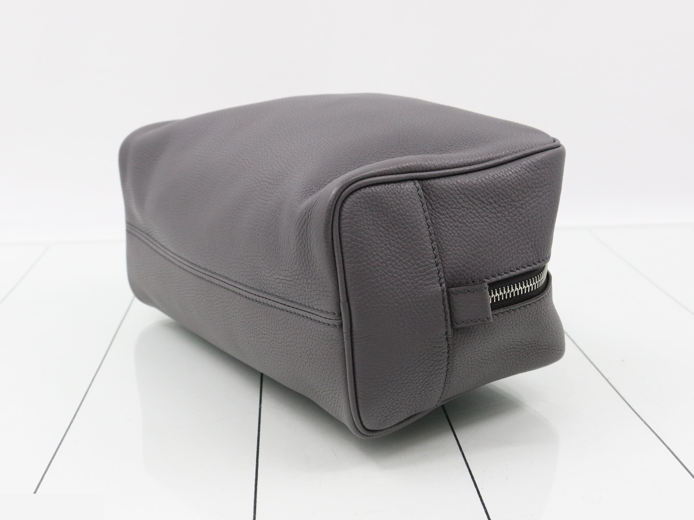 Leather clutch bag, gray — view 6