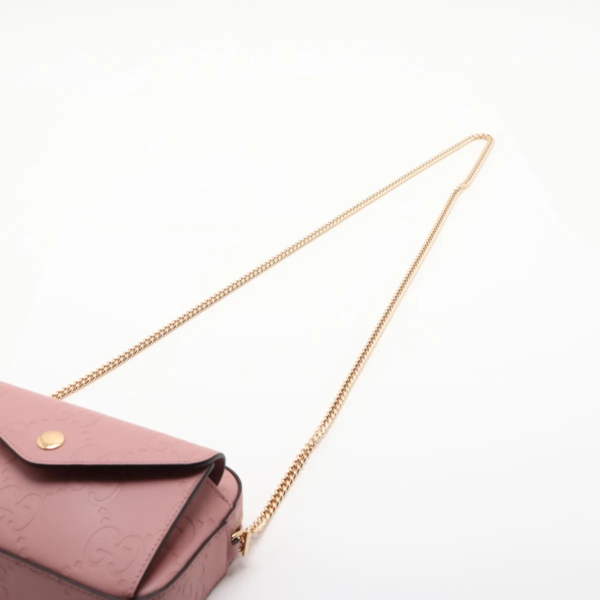 GG Supermini 781554 Leather Chain Shoulder Bag, Pink — view 5