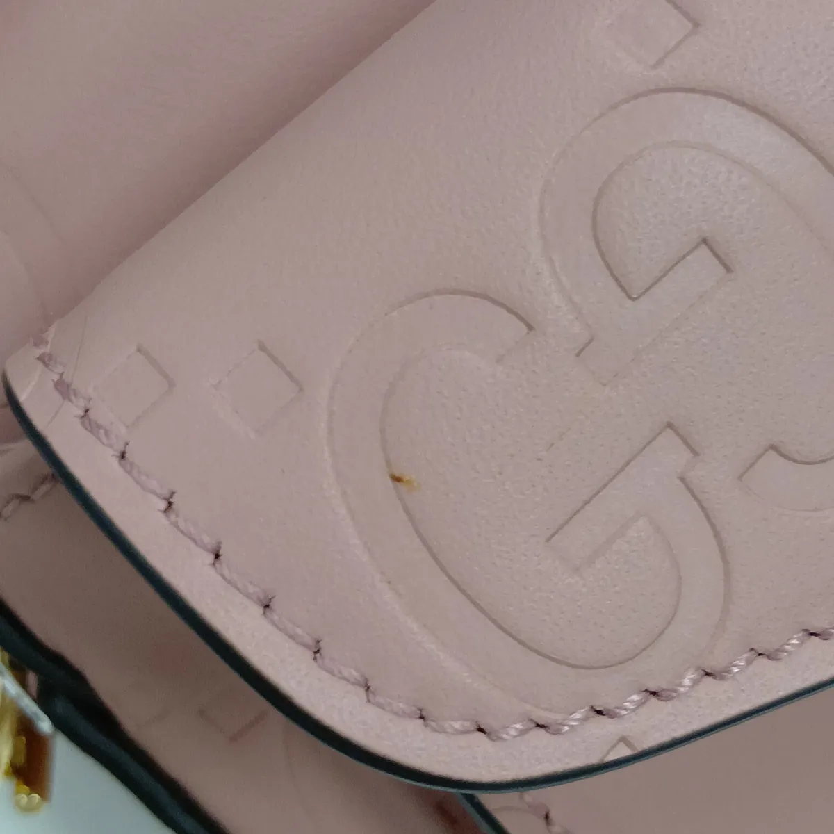 GG Supermini 781554 Leather Chain Shoulder Bag, Pink — view 10