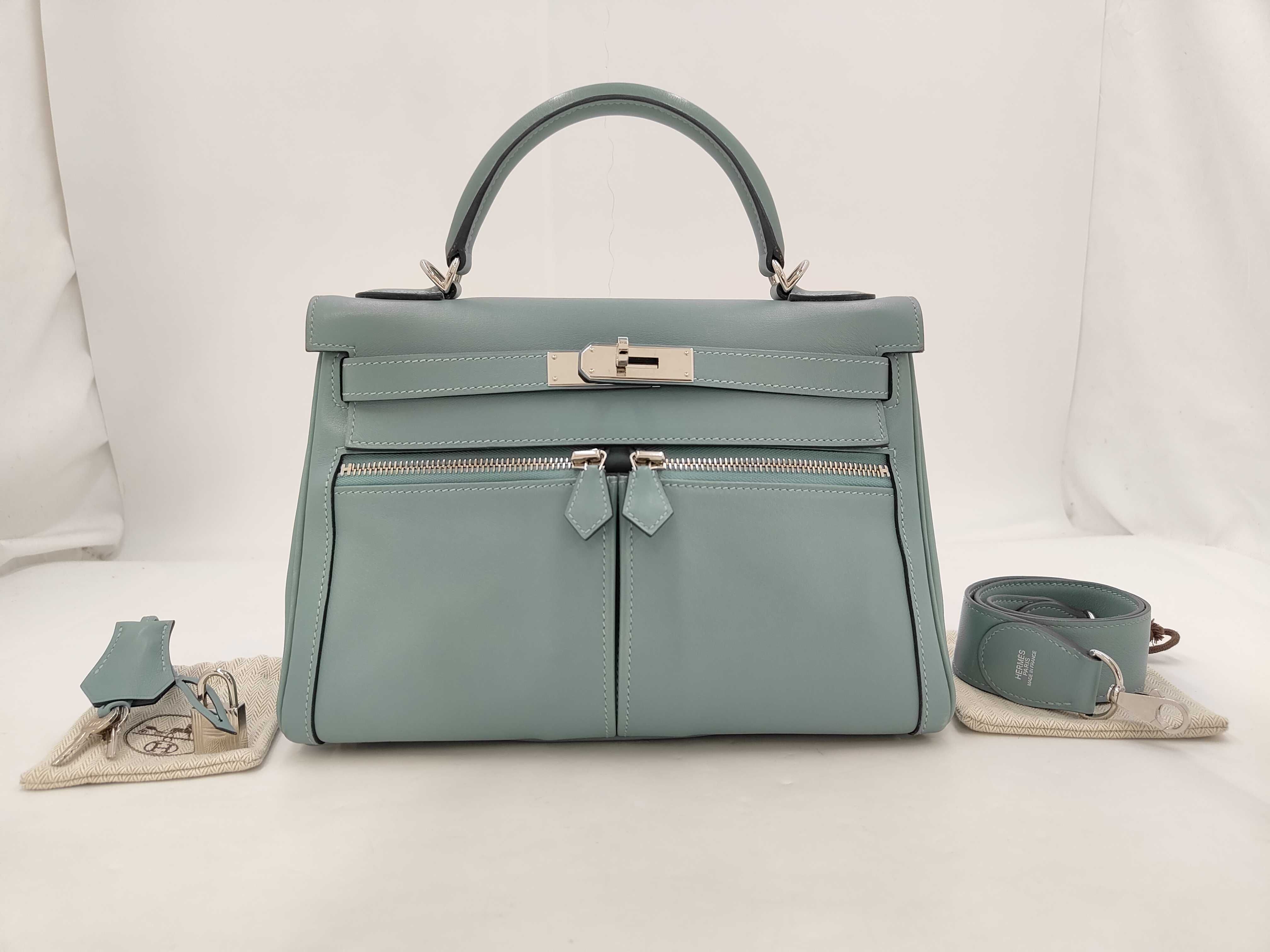 Kelly Laqui 28 Blue Jean Swift Silver Hardware M Handbag