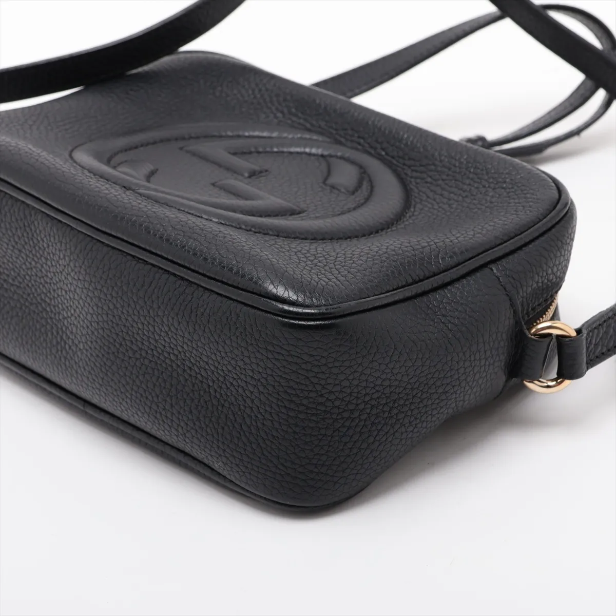 Soho Leather Shoulder Bag, Black, 308364 — view 3