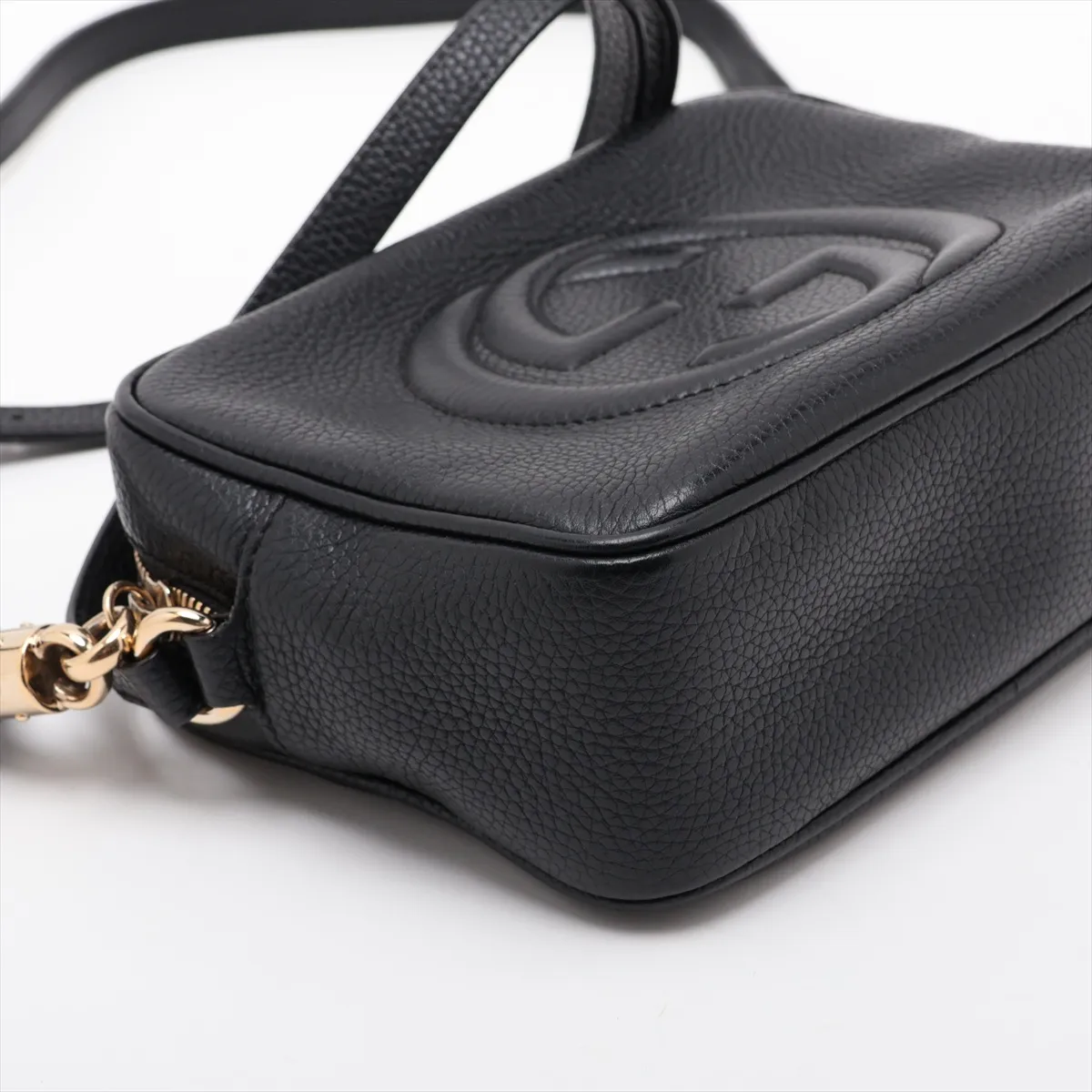 Soho Leather Shoulder Bag, Black, 308364 — view 4