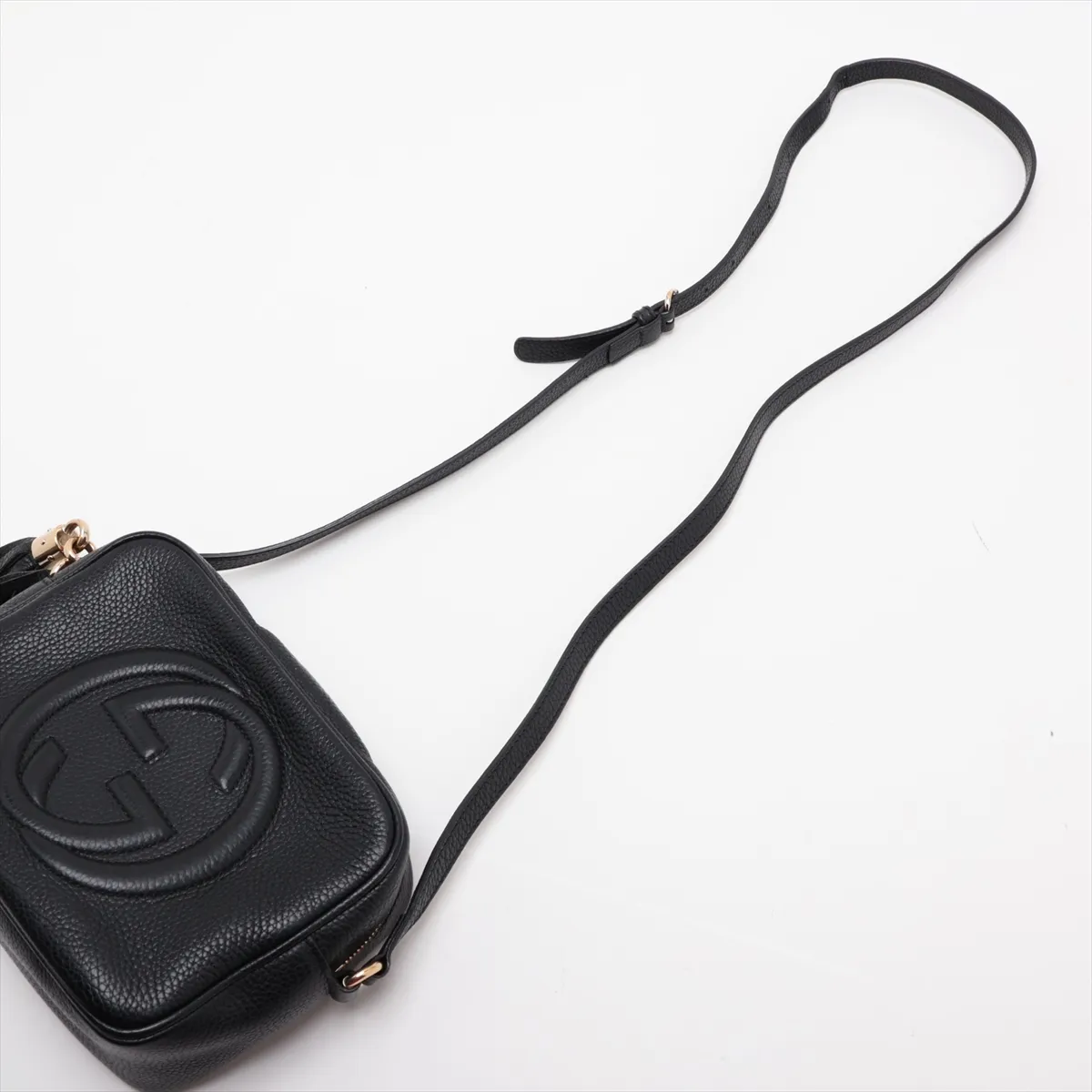Soho Leather Shoulder Bag, Black, 308364 — view 5