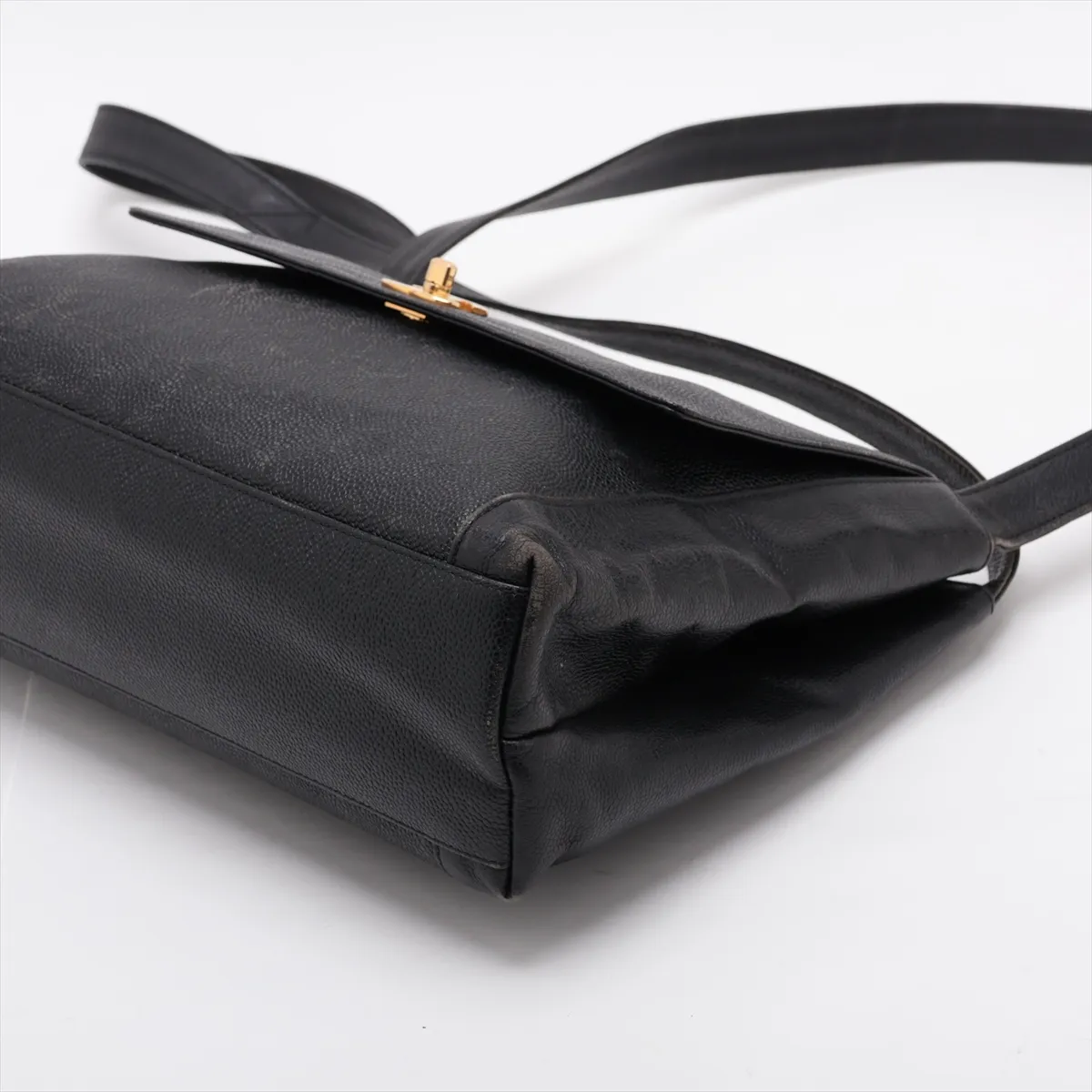 Coco Mark Caviar Skin Shoulder Bag, Black with Gold Hardware, 4264885, Series 4 — view 3