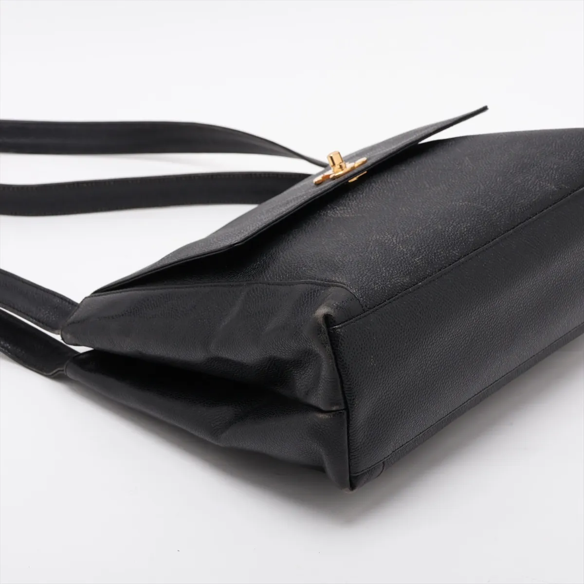Coco Mark Caviar Skin Shoulder Bag, Black with Gold Hardware, 4264885, Series 4 — view 4