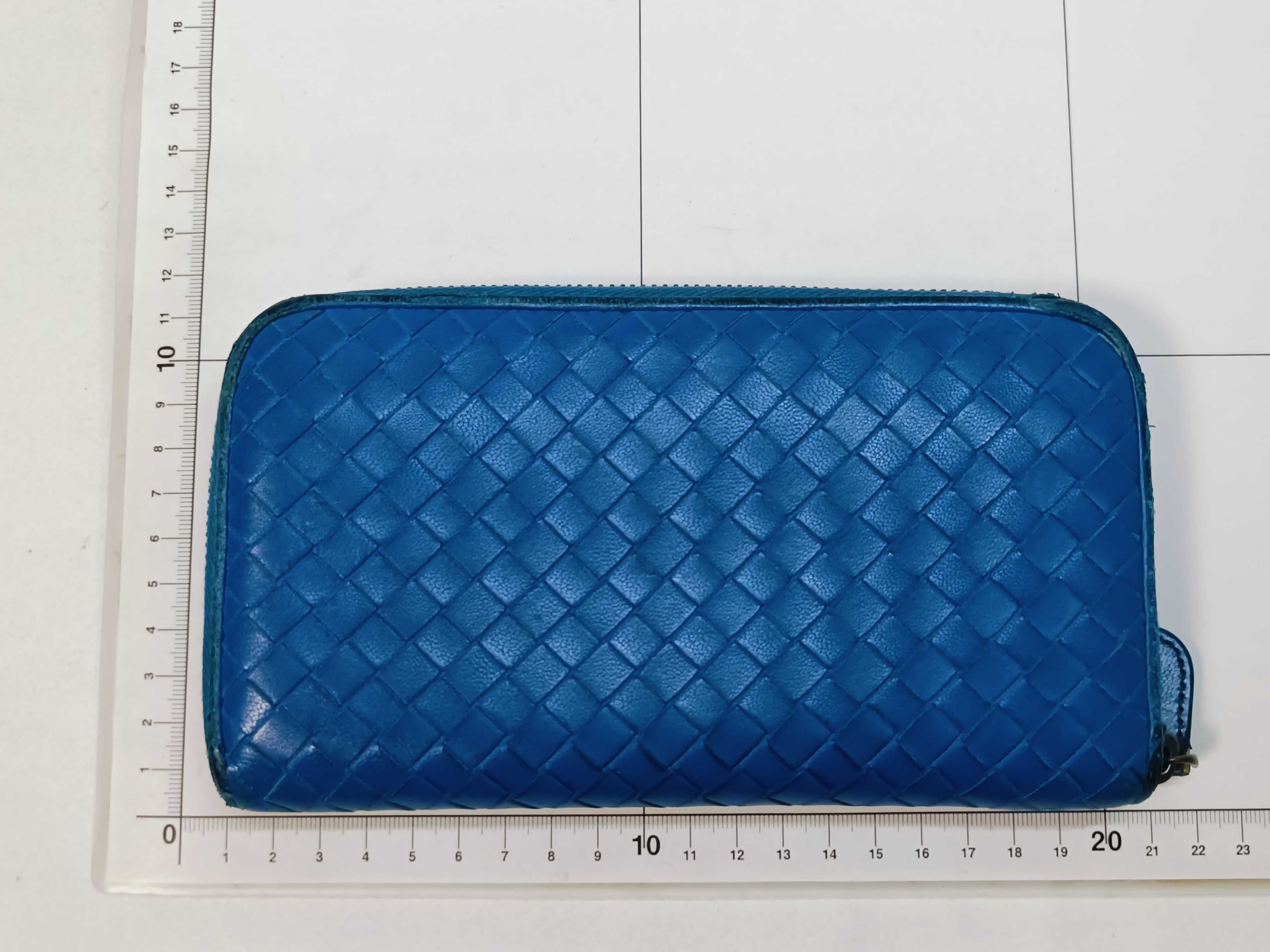 Intrecciato Long Wallet, Blue — view 2