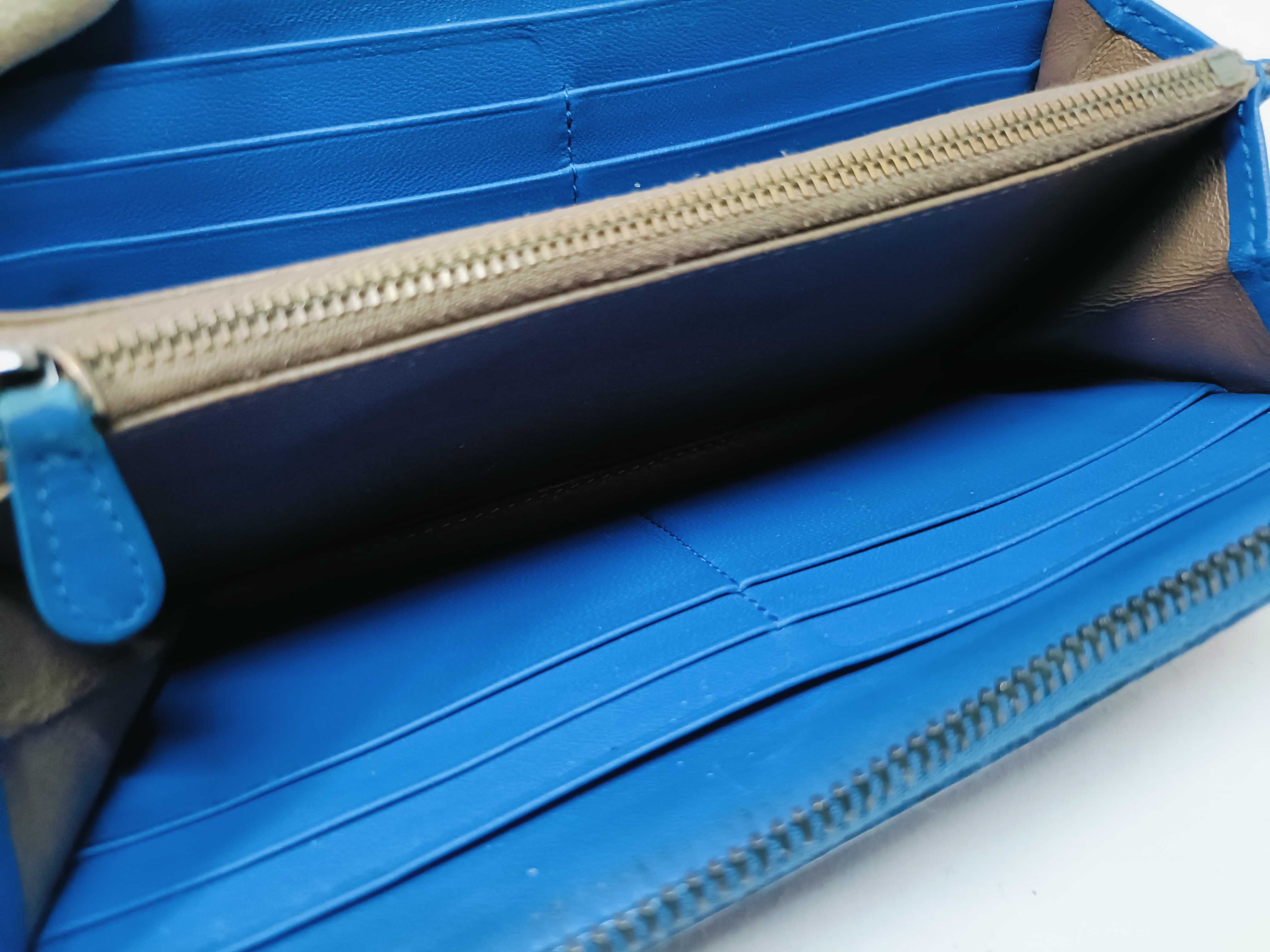 Intrecciato Long Wallet, Blue — view 12