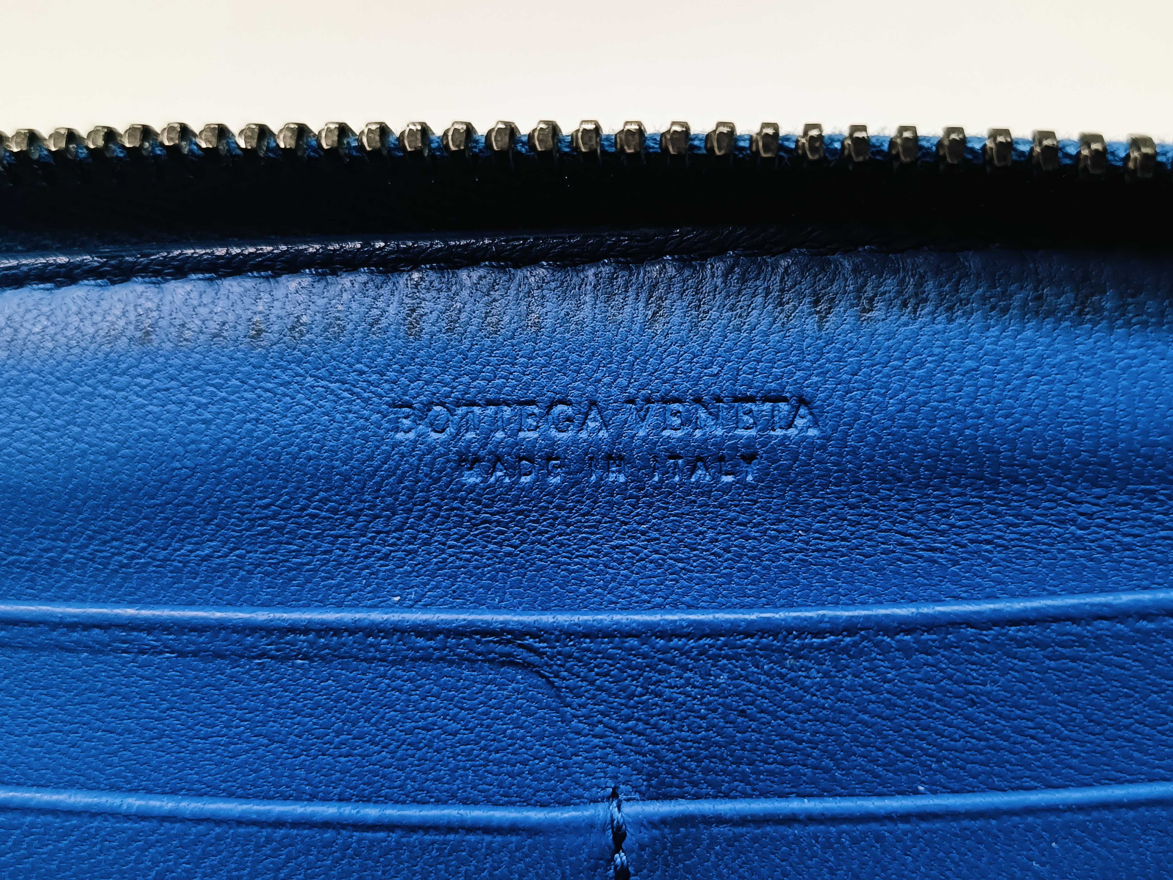 Intrecciato Long Wallet, Blue — view 14