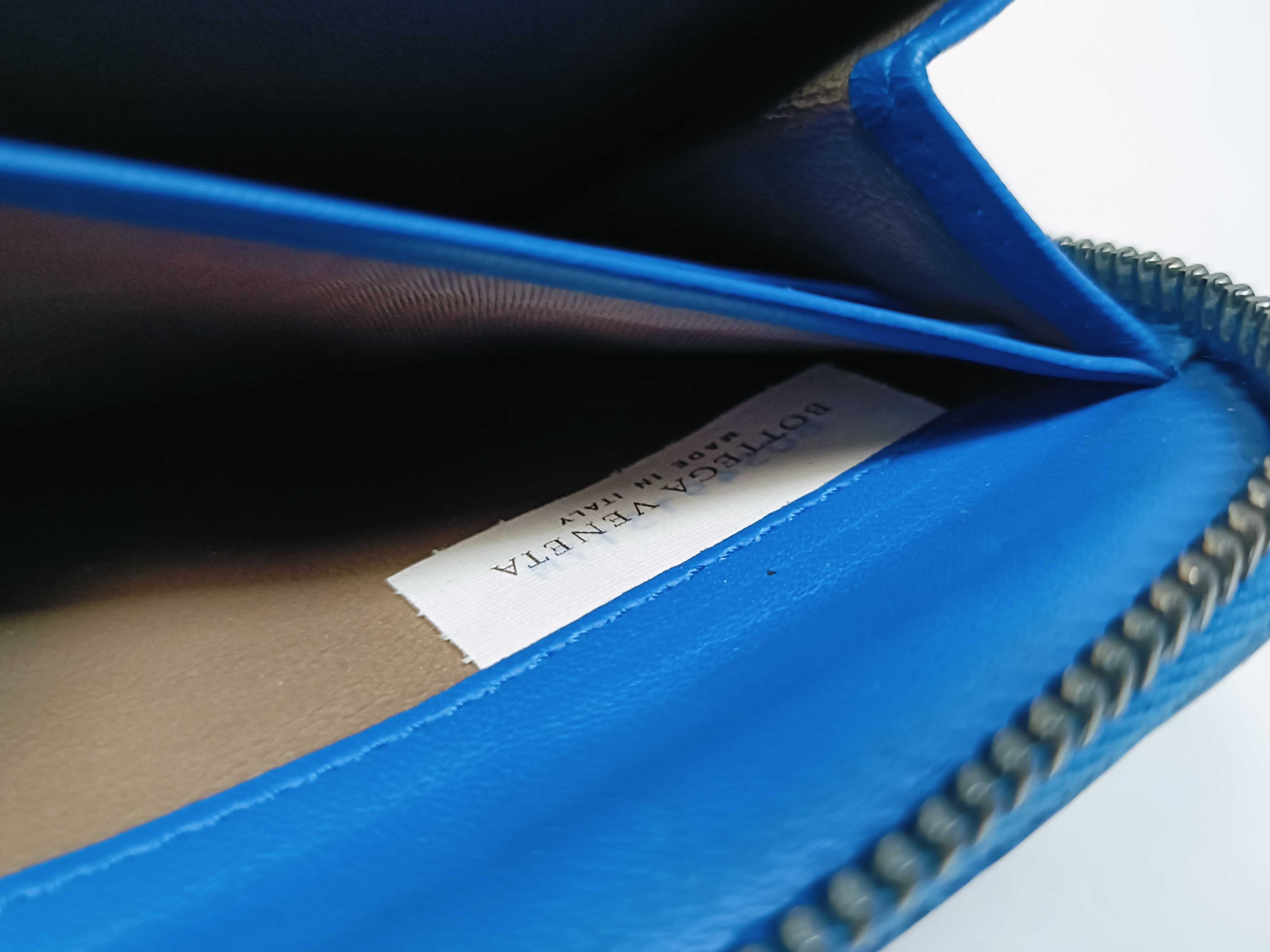 Intrecciato Long Wallet, Blue — view 15