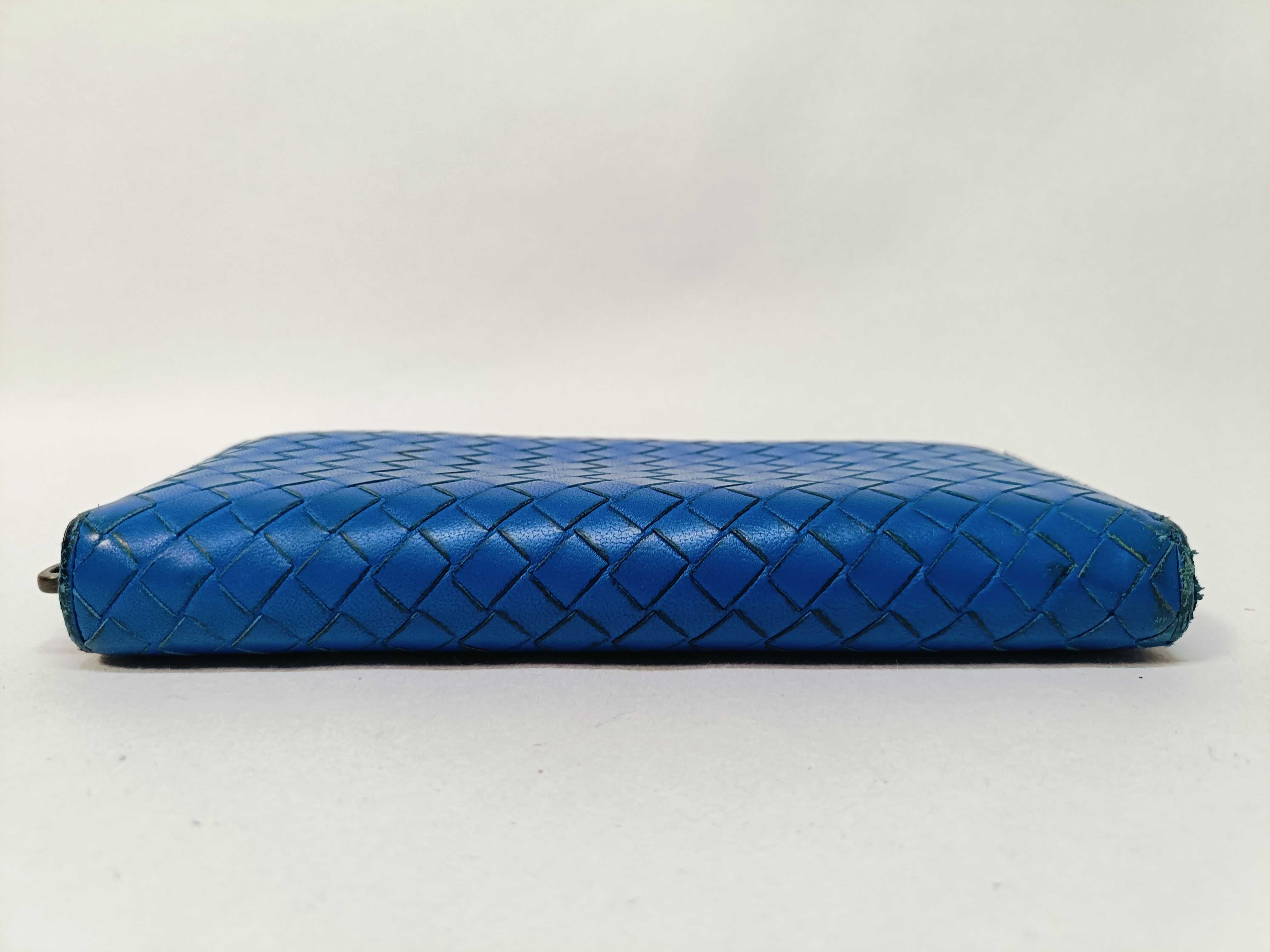 Intrecciato Long Wallet, Blue — view 5