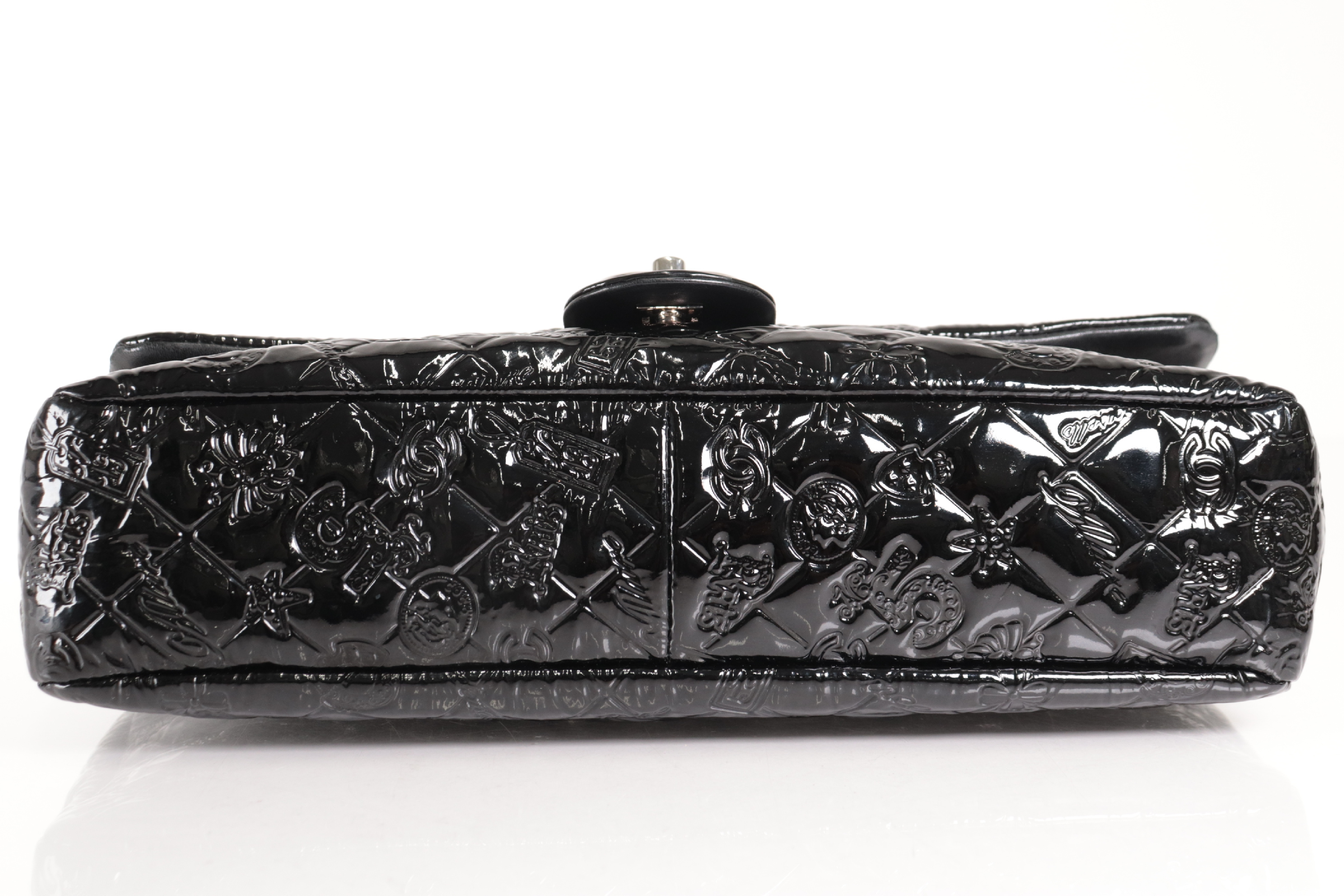 Icon Patent Leather Chain Shoulder Bag with Silver Hardware (Serial Number 14) — view 7
