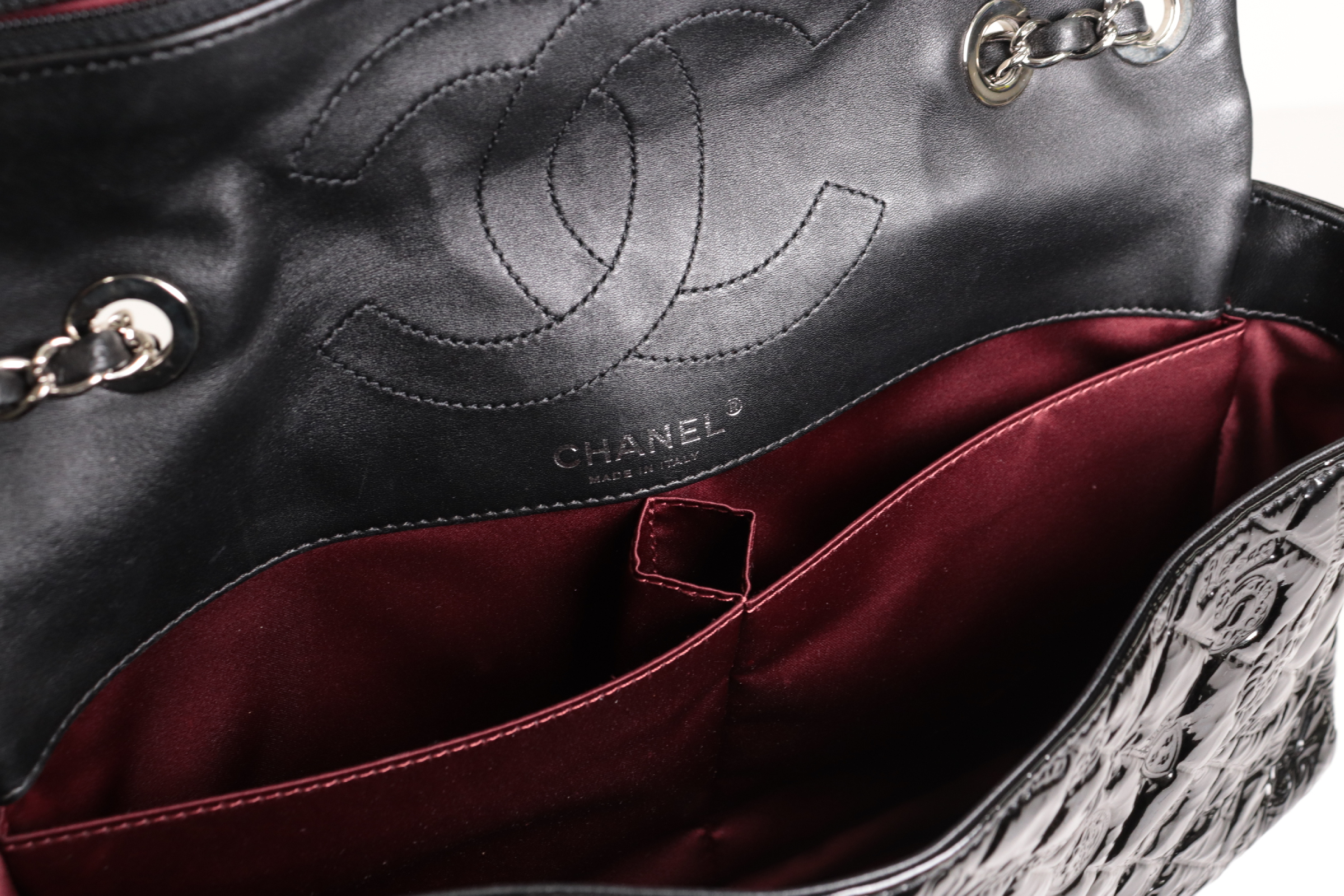 Icon Patent Leather Chain Shoulder Bag with Silver Hardware (Serial Number 14) — view 9