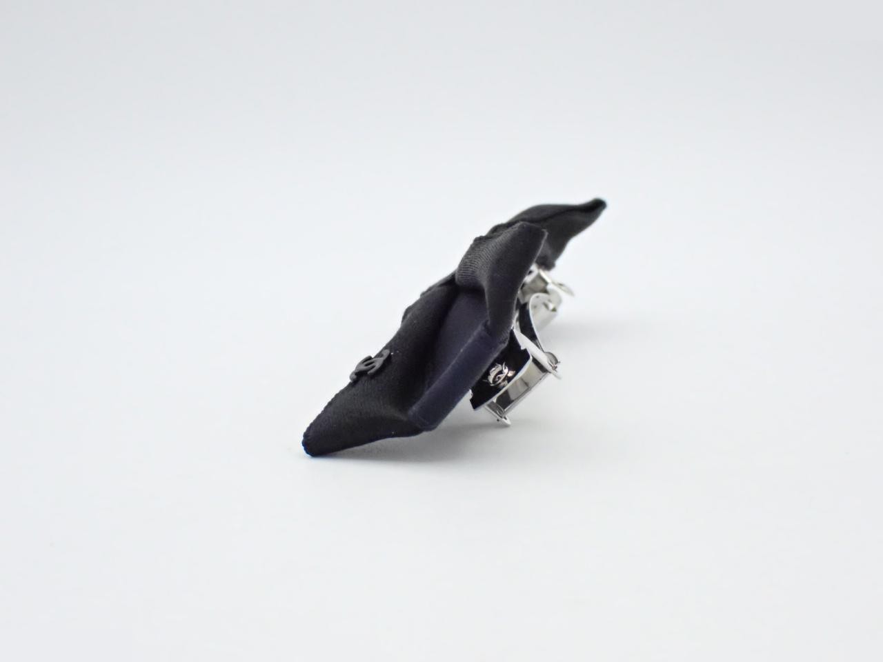 Ribbon Coco Mark Barrette 17B Navy/Black — view 3
