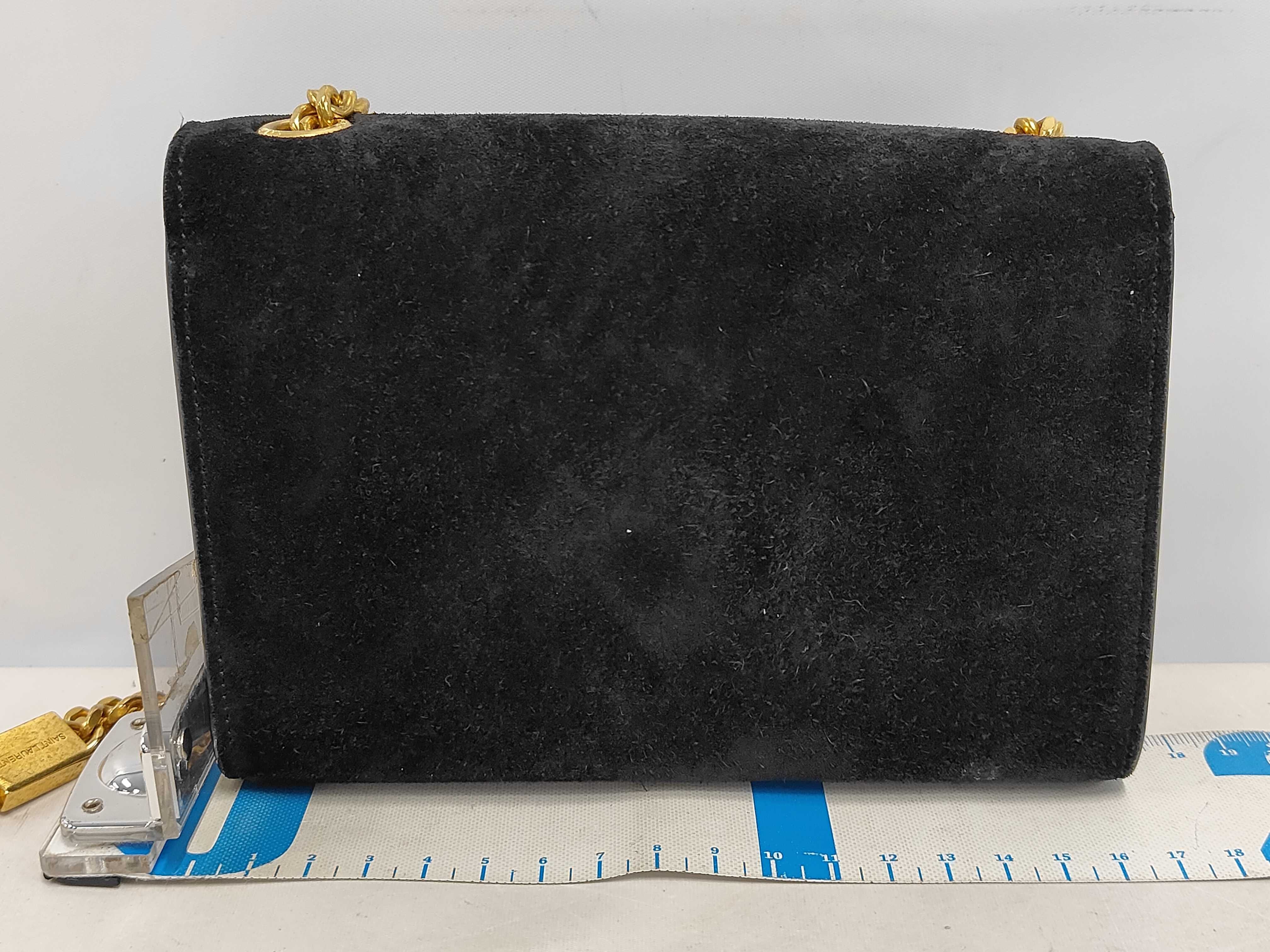 KR-Saint Laurent Logo Tassel Chain Shoulder Bag Black Suede 326076 Shoulder Bag — view 2
