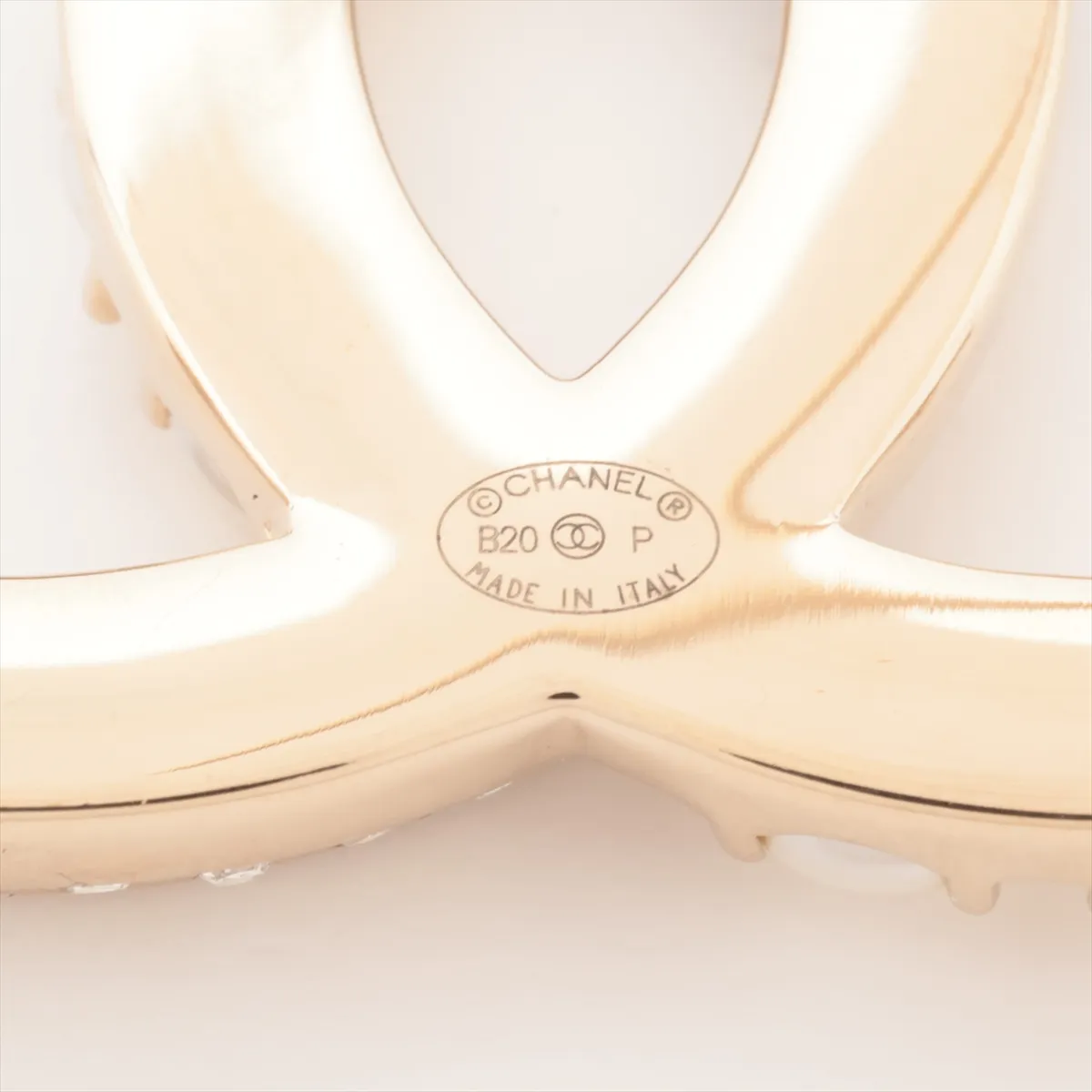 Coco Mark B20P Brooch, GP x Rhinestone x Faux Pearl, Gold, — view 4