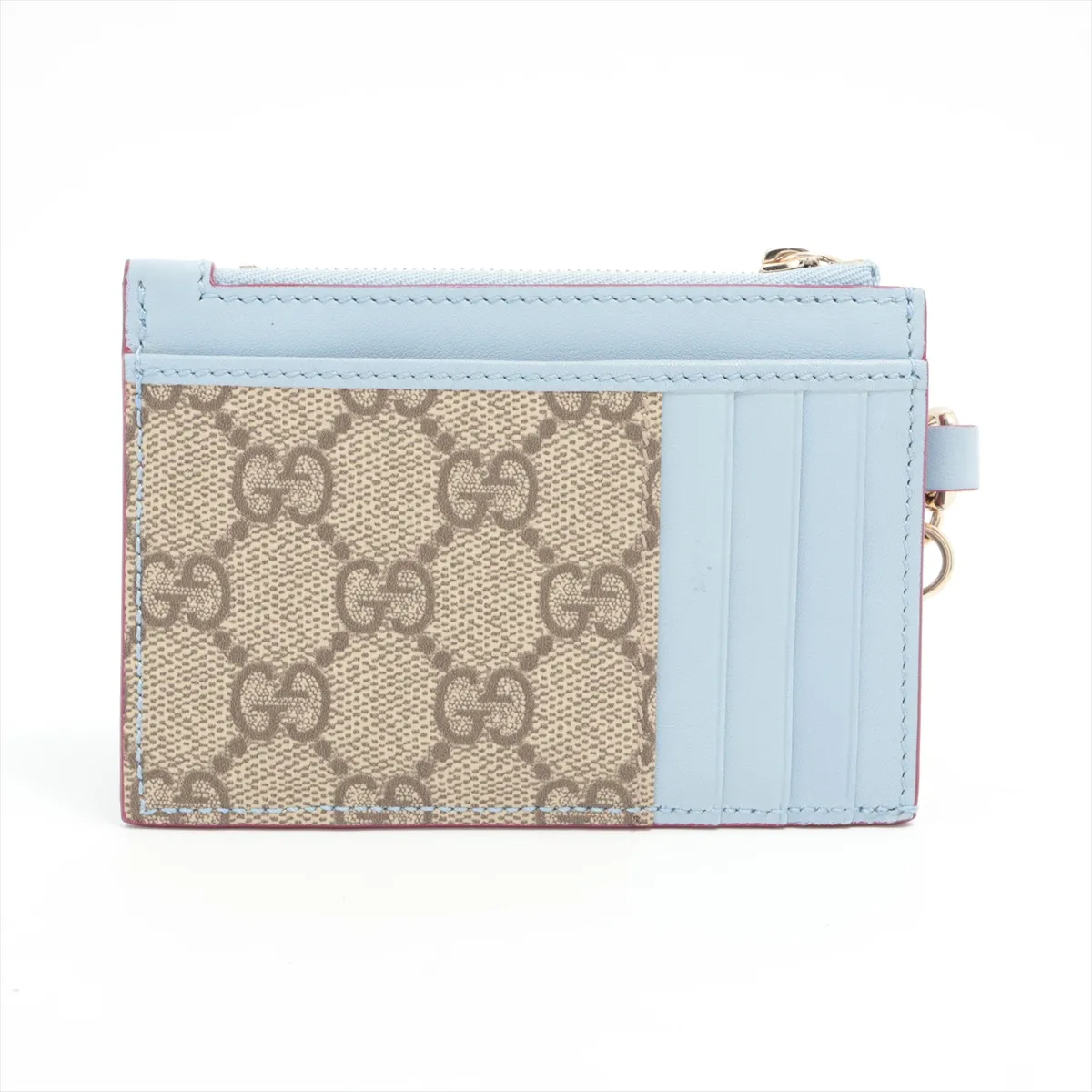 x Yuko Higuchi 847916 PVC x Leather Coin Case, Blue — view 2