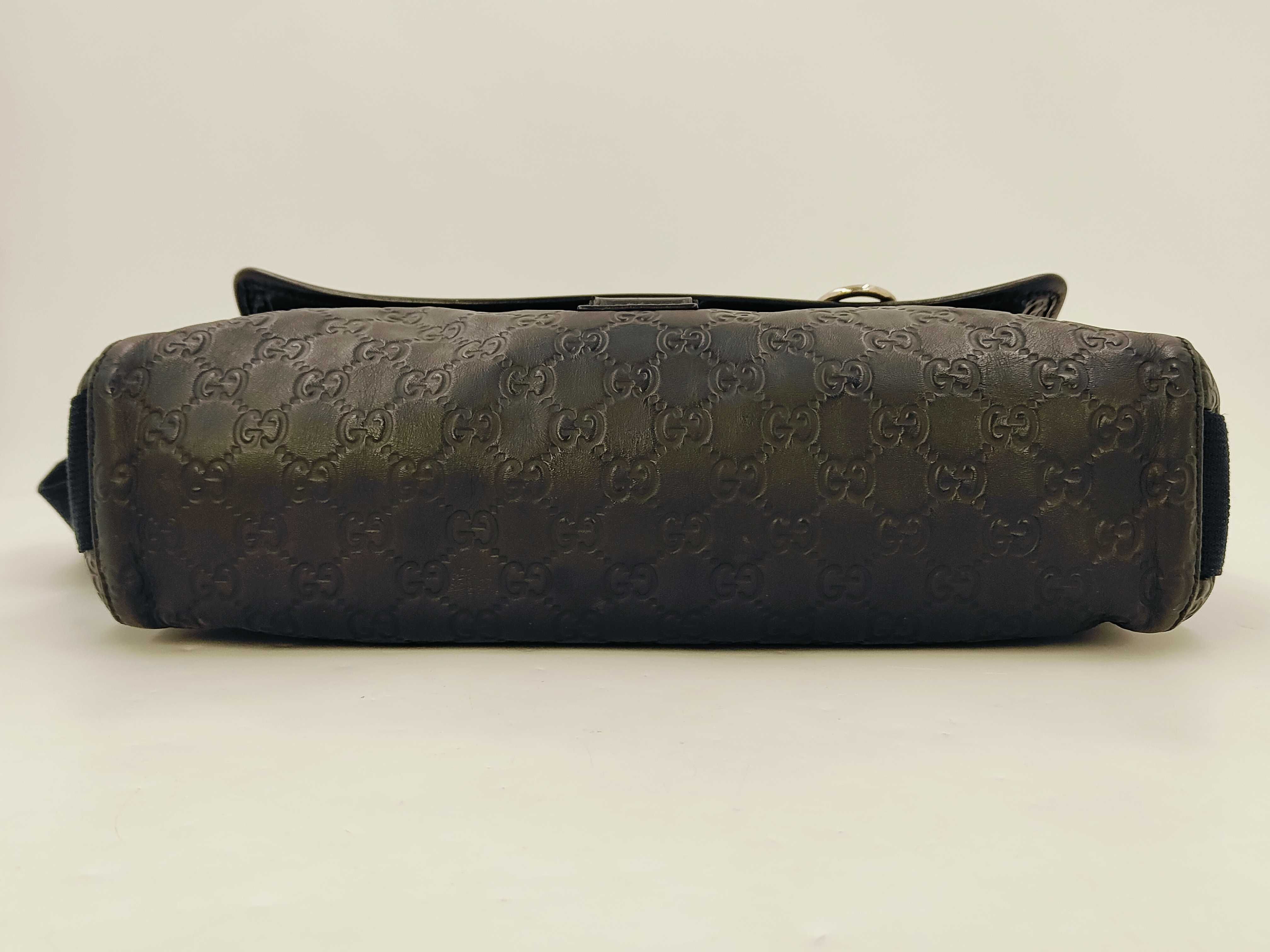 246067 Shima Leather Sherry Black Messenger Shoulder Bag — view 6