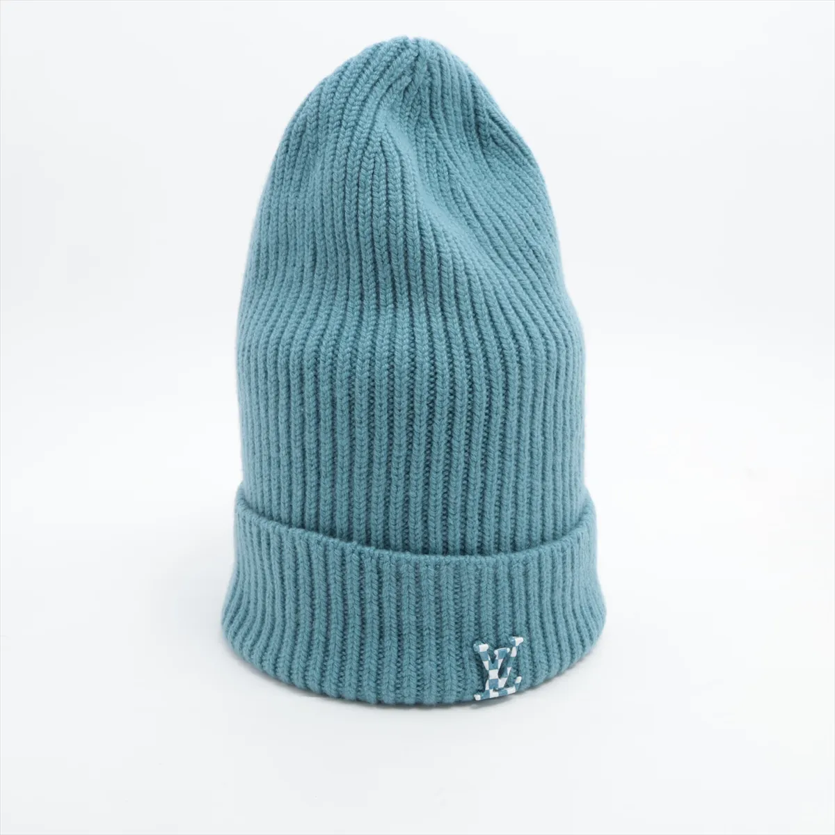 M77042 Bonnet LV Ahead KR0261 Knit Cap, Cashmere, Blue, — view 2