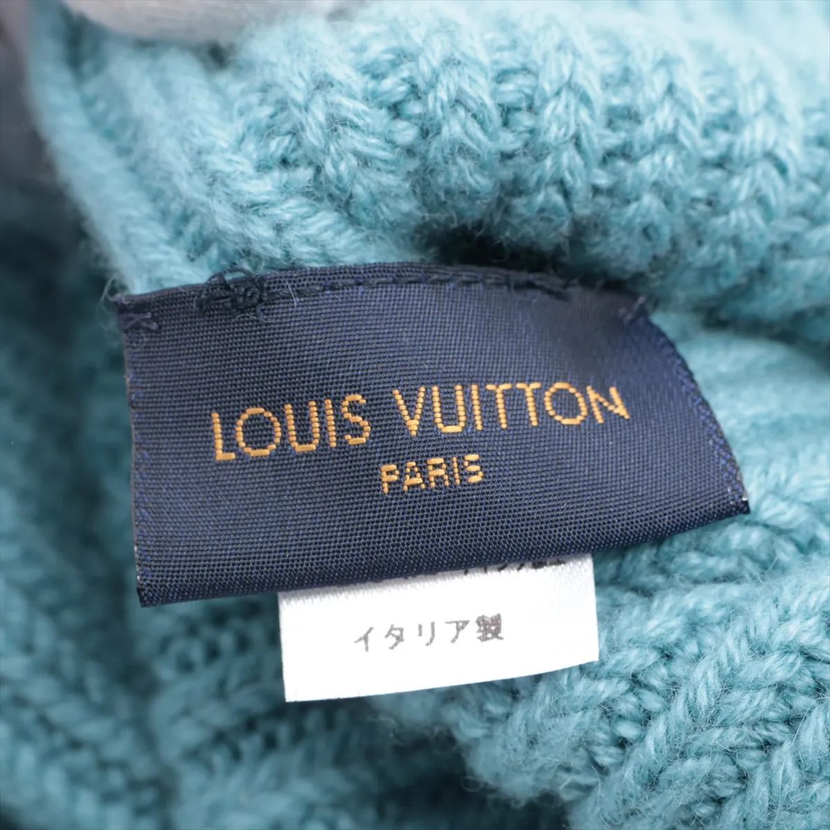 M77042 Bonnet LV Ahead KR0261 Knit Cap, Cashmere, Blue, — view 5