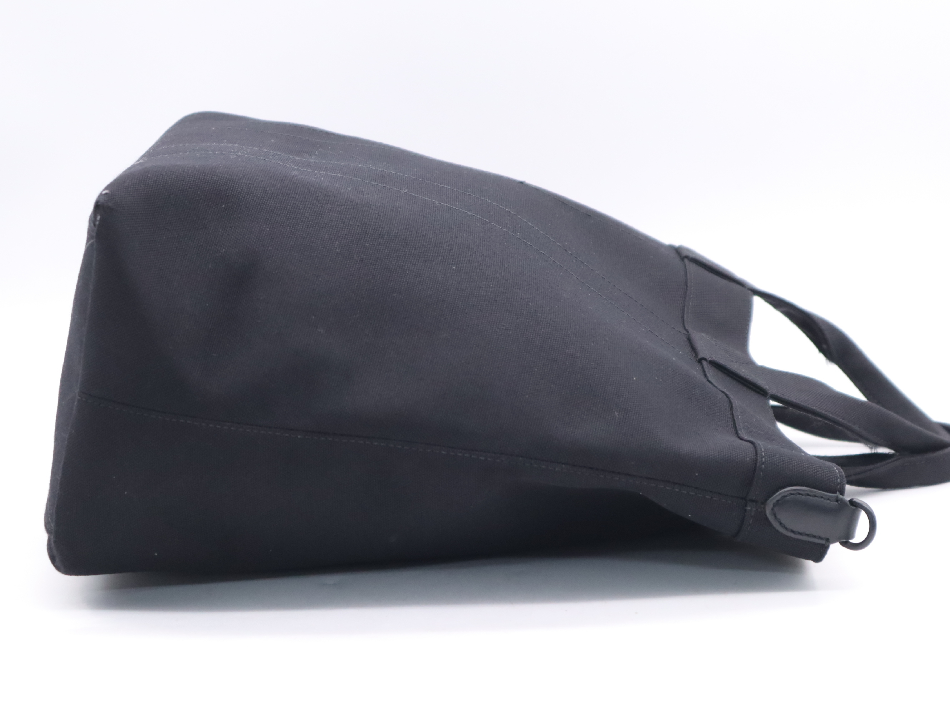 Canvas Horseferry 2-Way Tote Bag with Shoulder Strap, Black — view 5