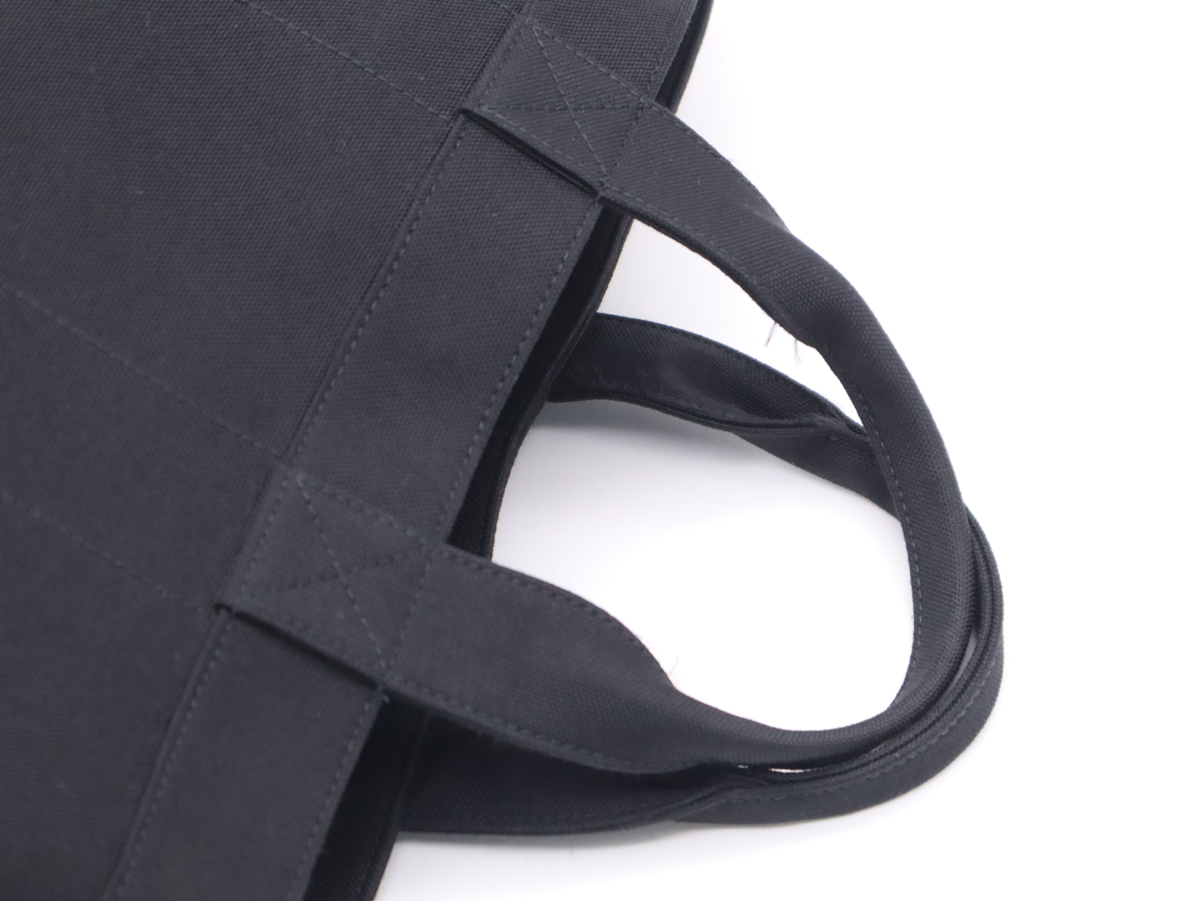 Canvas Horseferry 2-Way Tote Bag with Shoulder Strap, Black — view 6