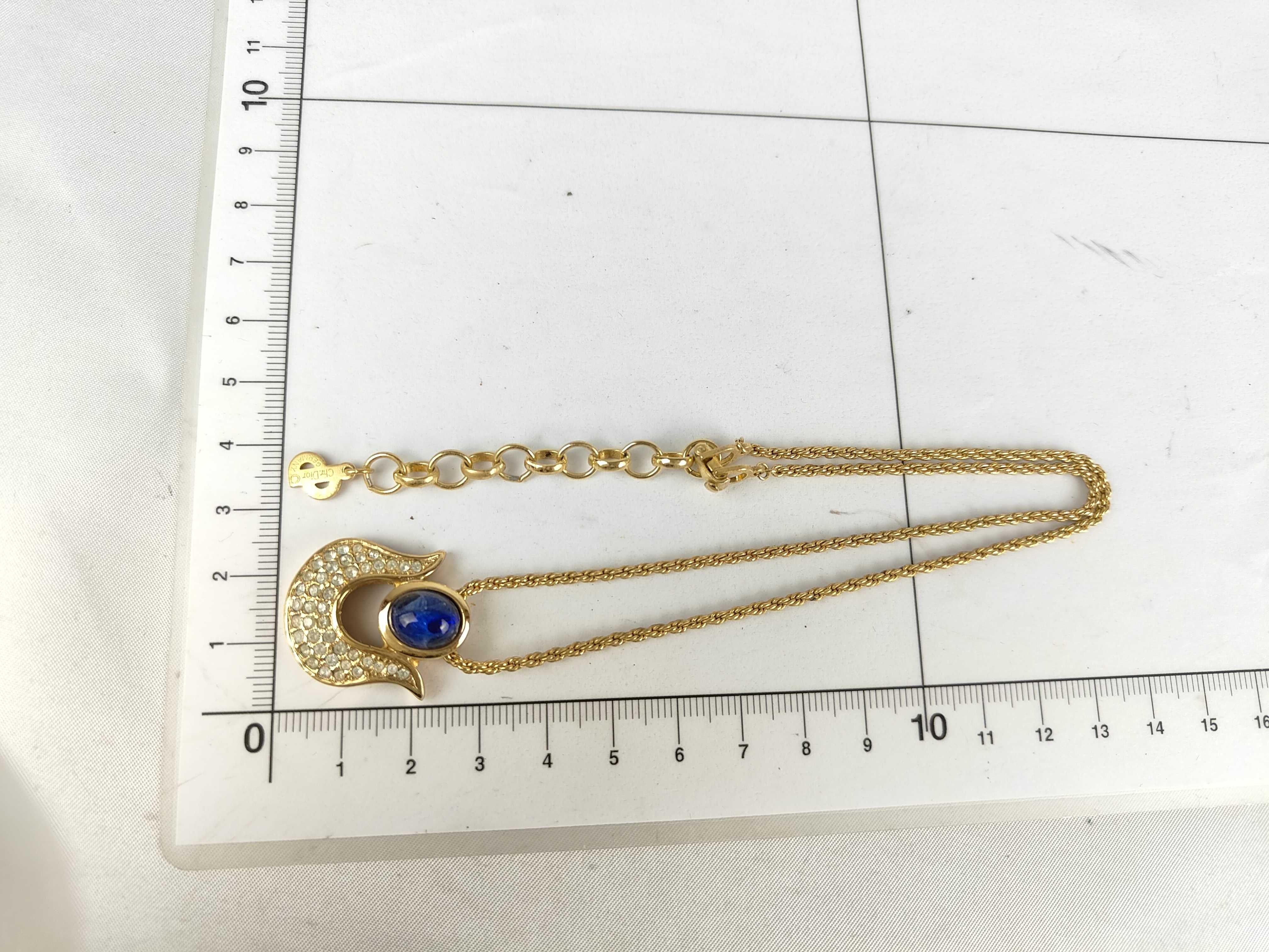 gold necklace with gemstones — view 2