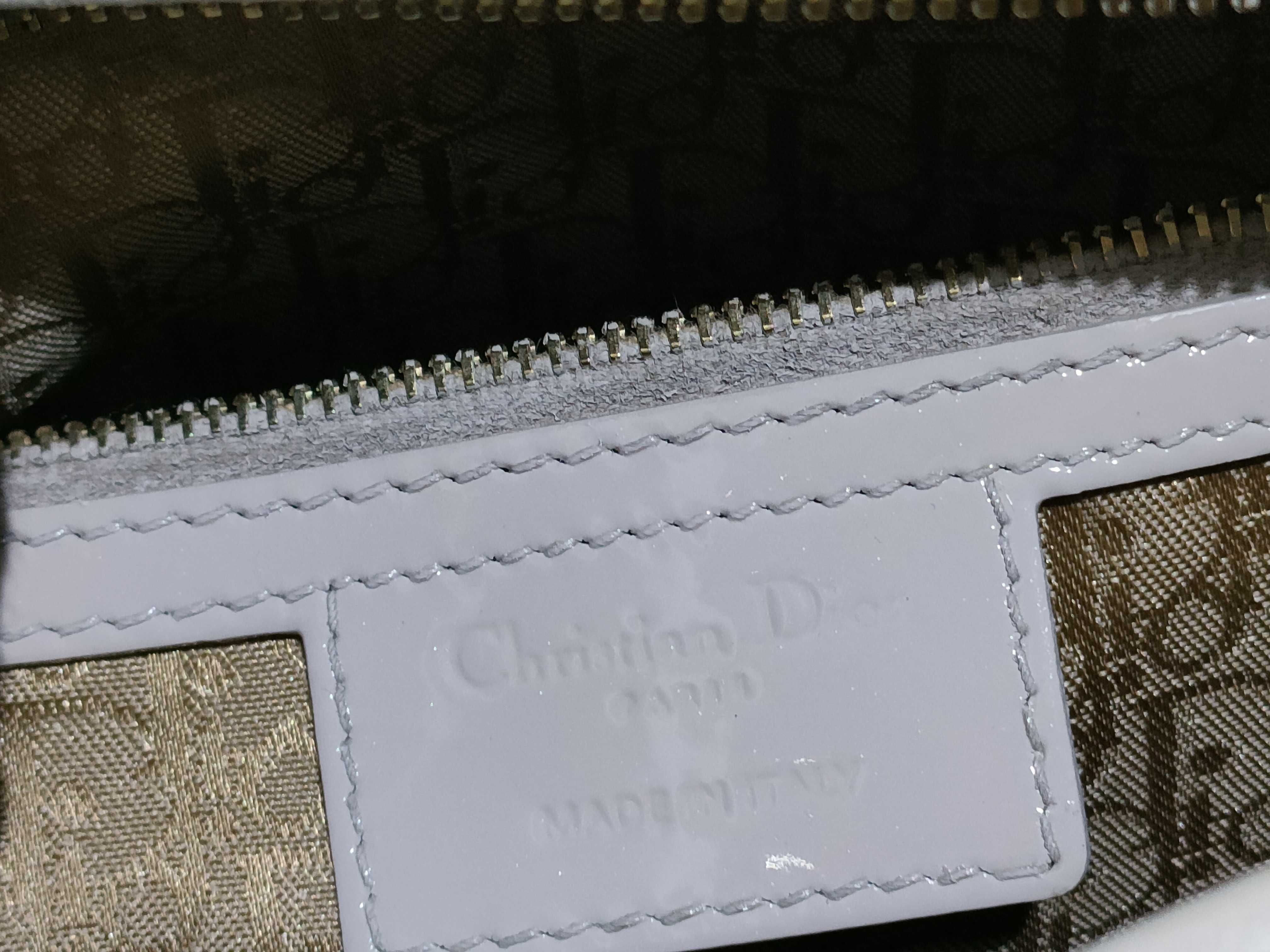 patent gray Lady Dior handbag — view 11