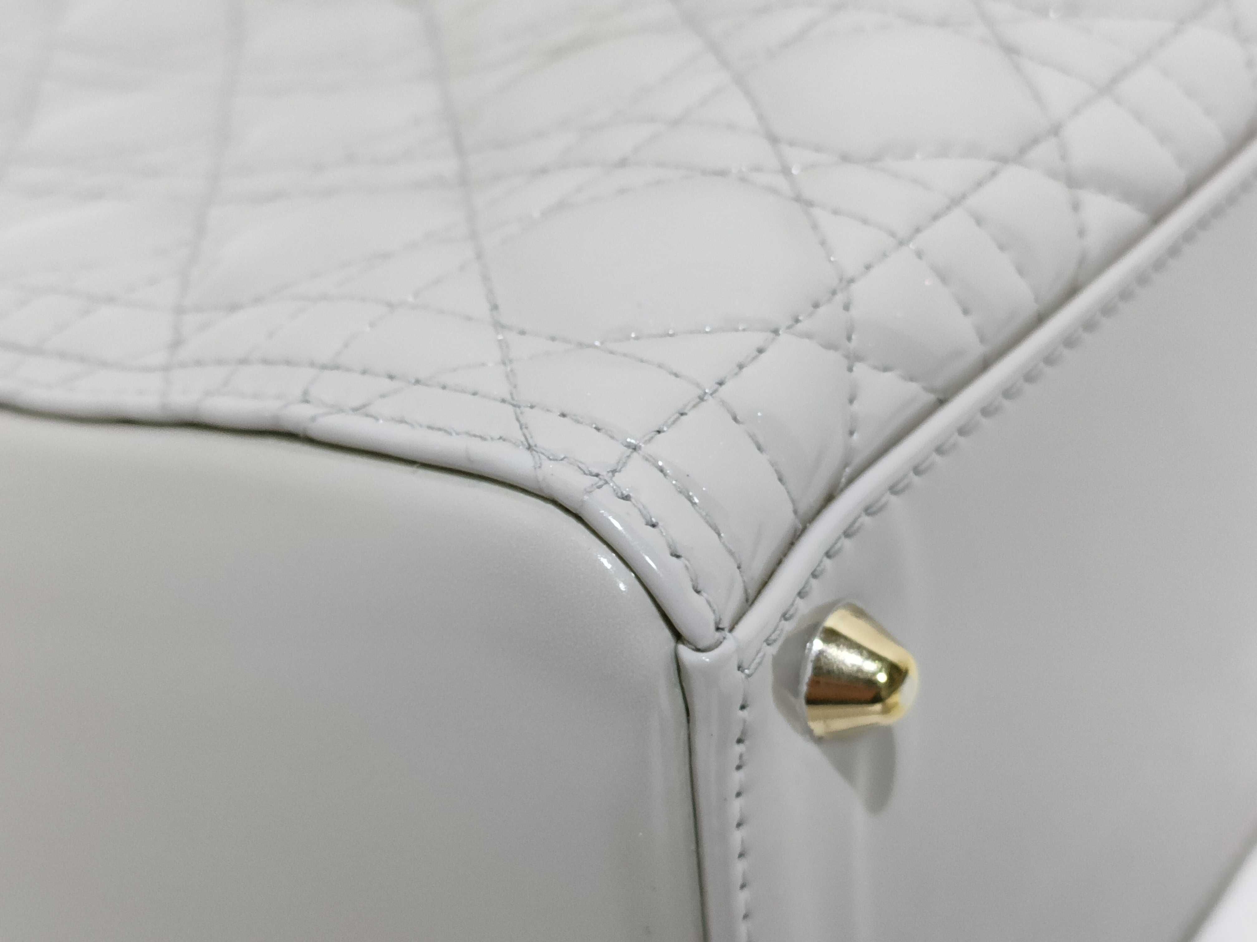 patent gray Lady Dior handbag — view 6