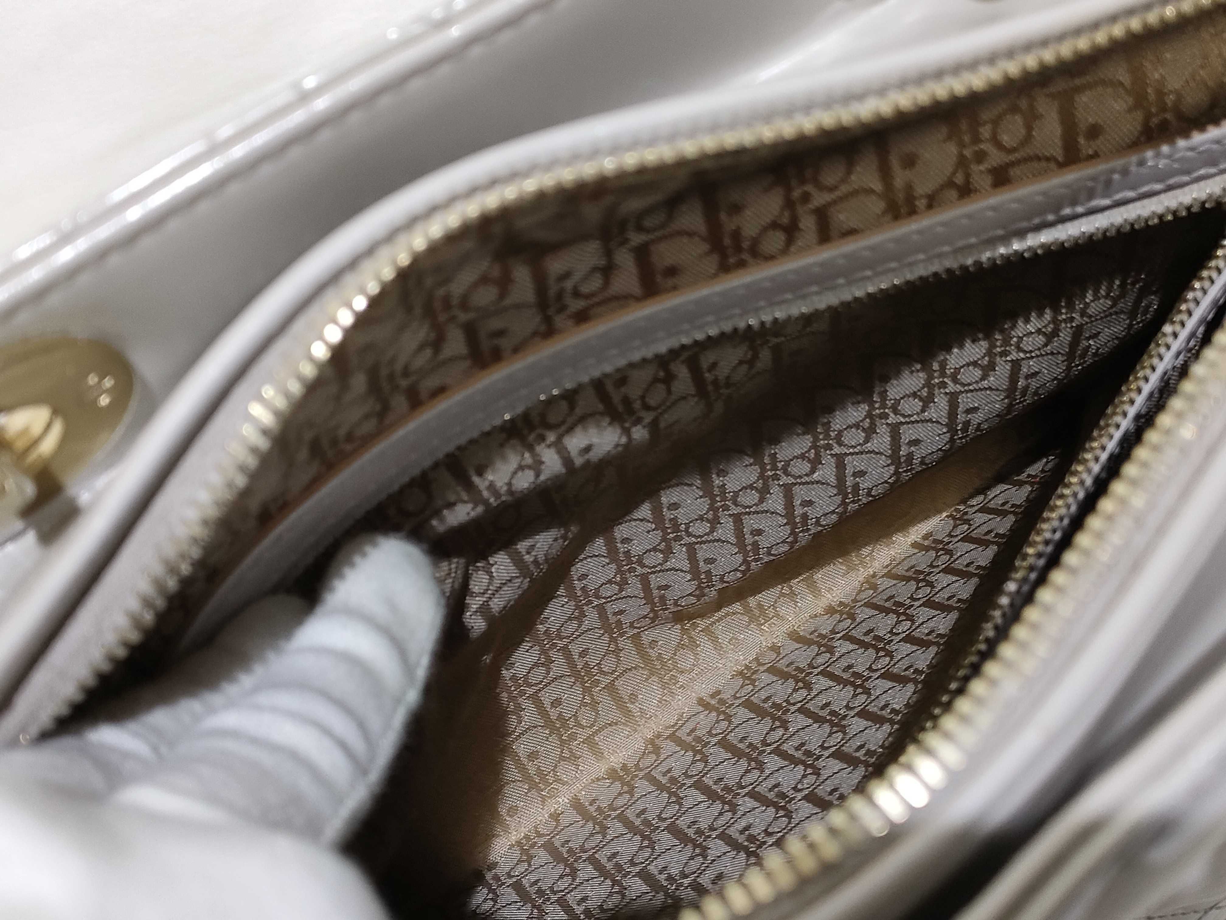 patent gray Lady Dior handbag — view 10