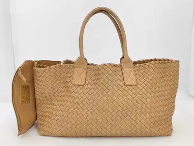 Intrecciato Cabas MM Brown Tote Bag