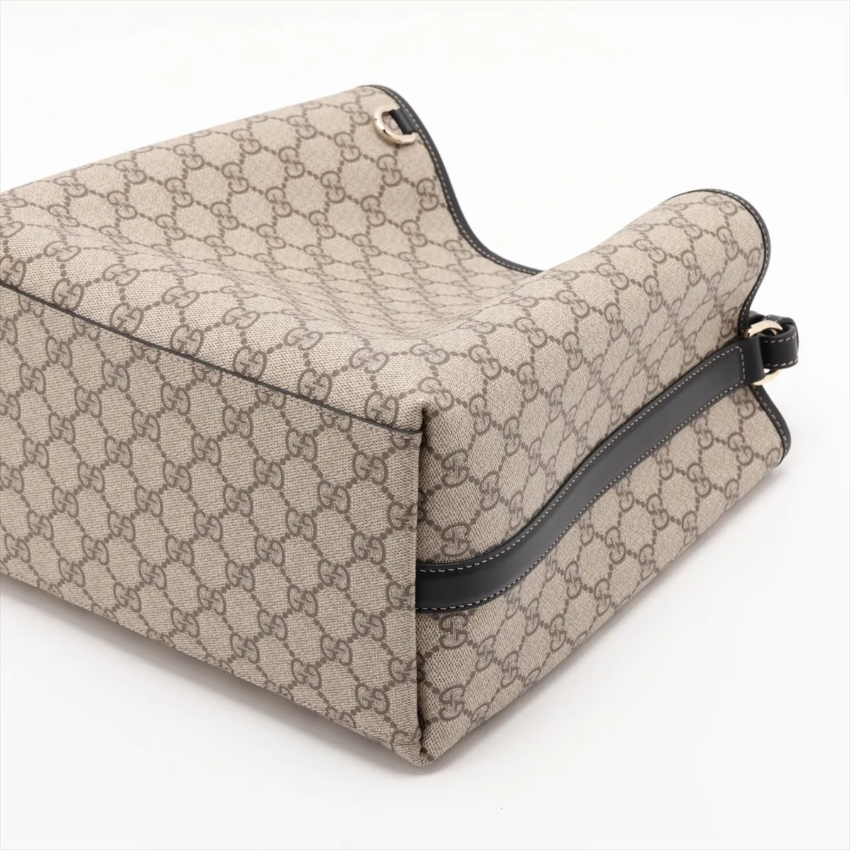 GG Emblem Bucket Bag Medium PVC x Leather 2-Way Shoulder Bag Beige 815103 — view 3