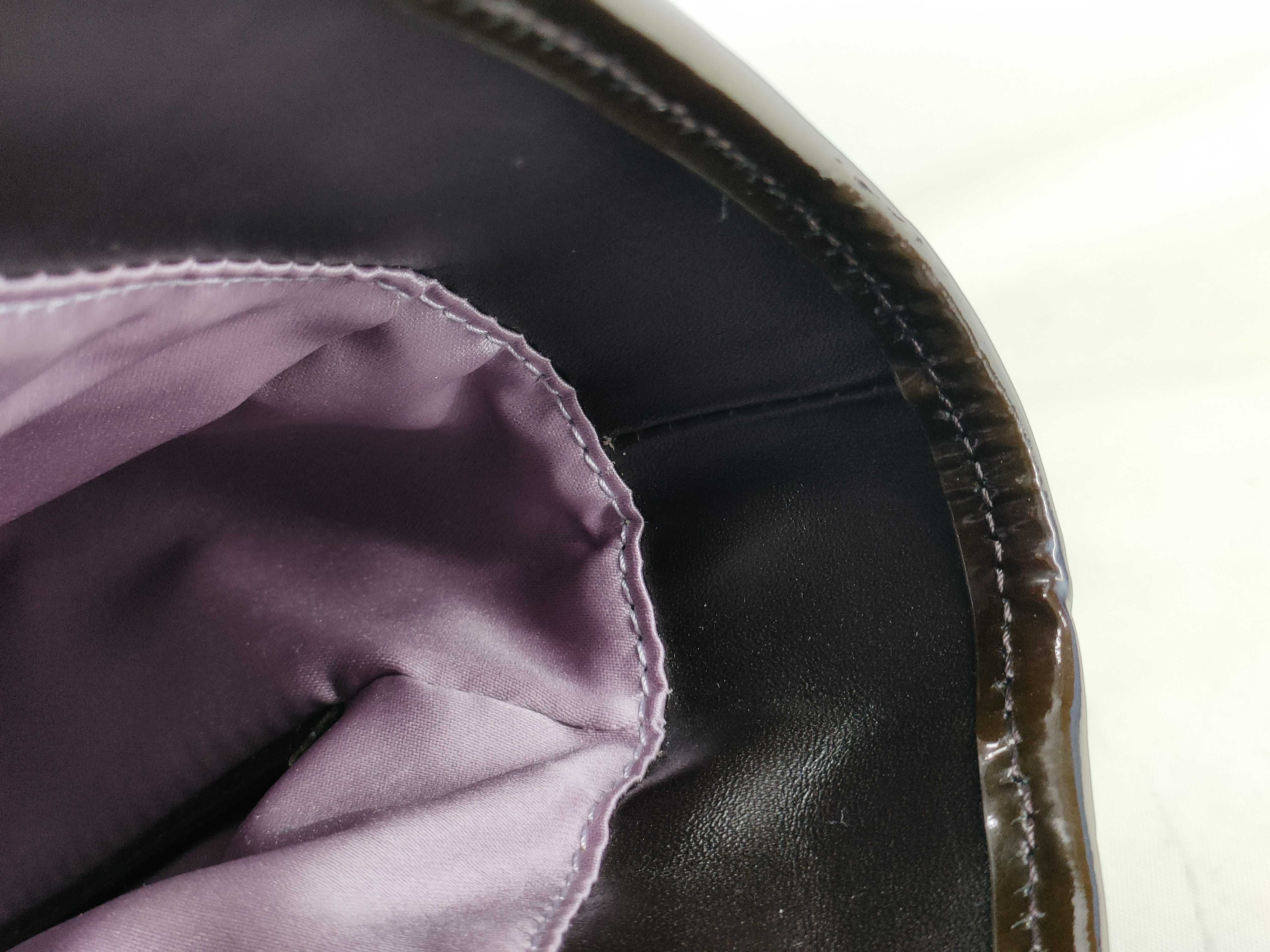 Leather x Patent Leather Chain Handbag Brown x Purple 8BN165 Handbag — view 11