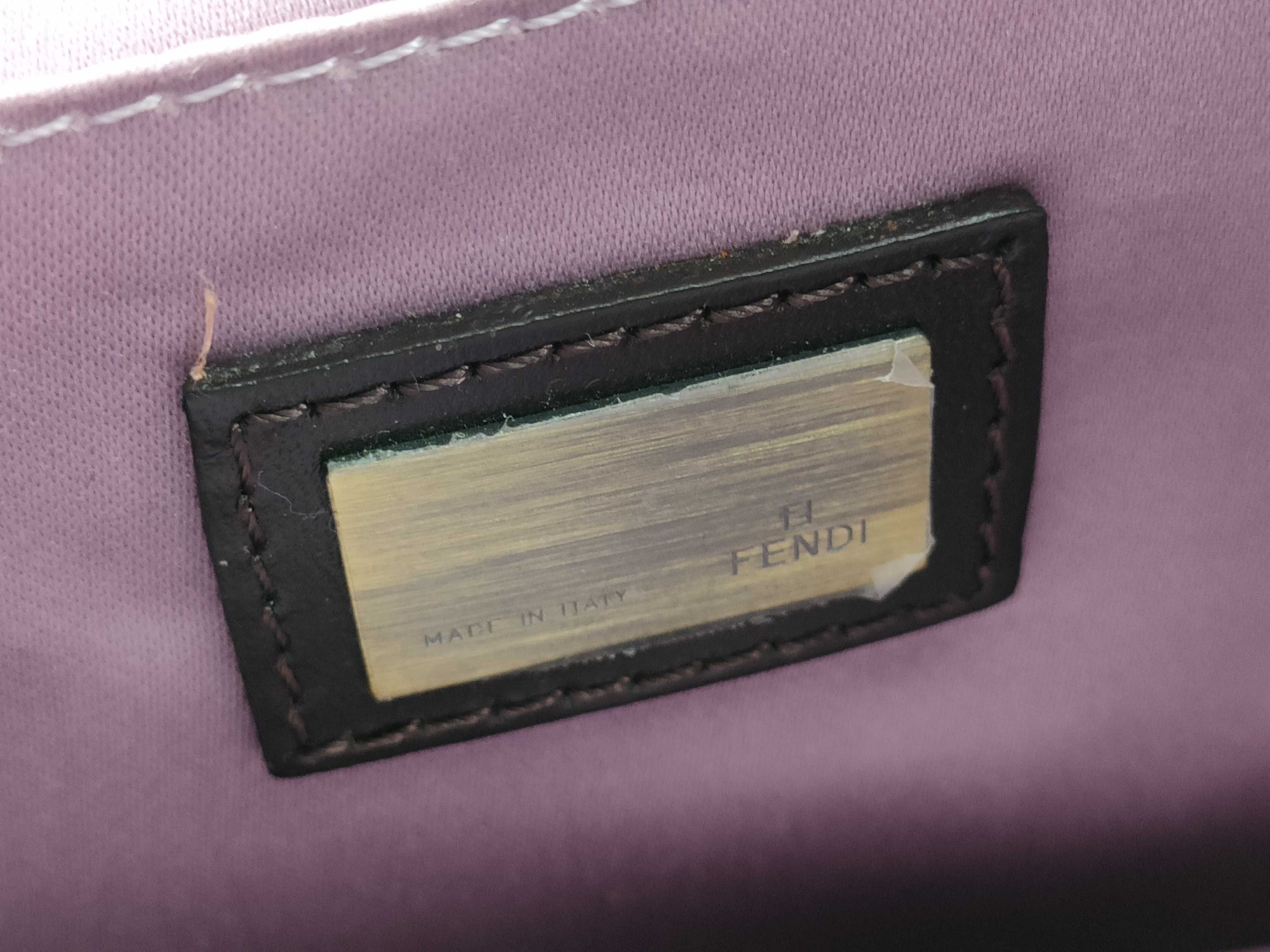 Leather x Patent Leather Chain Handbag Brown x Purple 8BN165 Handbag — view 12