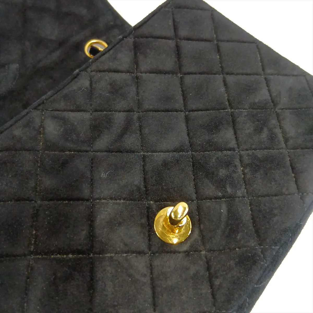 Matelassé 25 Suede Single Flap Double Chain Bag, Black with Gold Hardware, 2154131, Series 2, A01112 — view 13