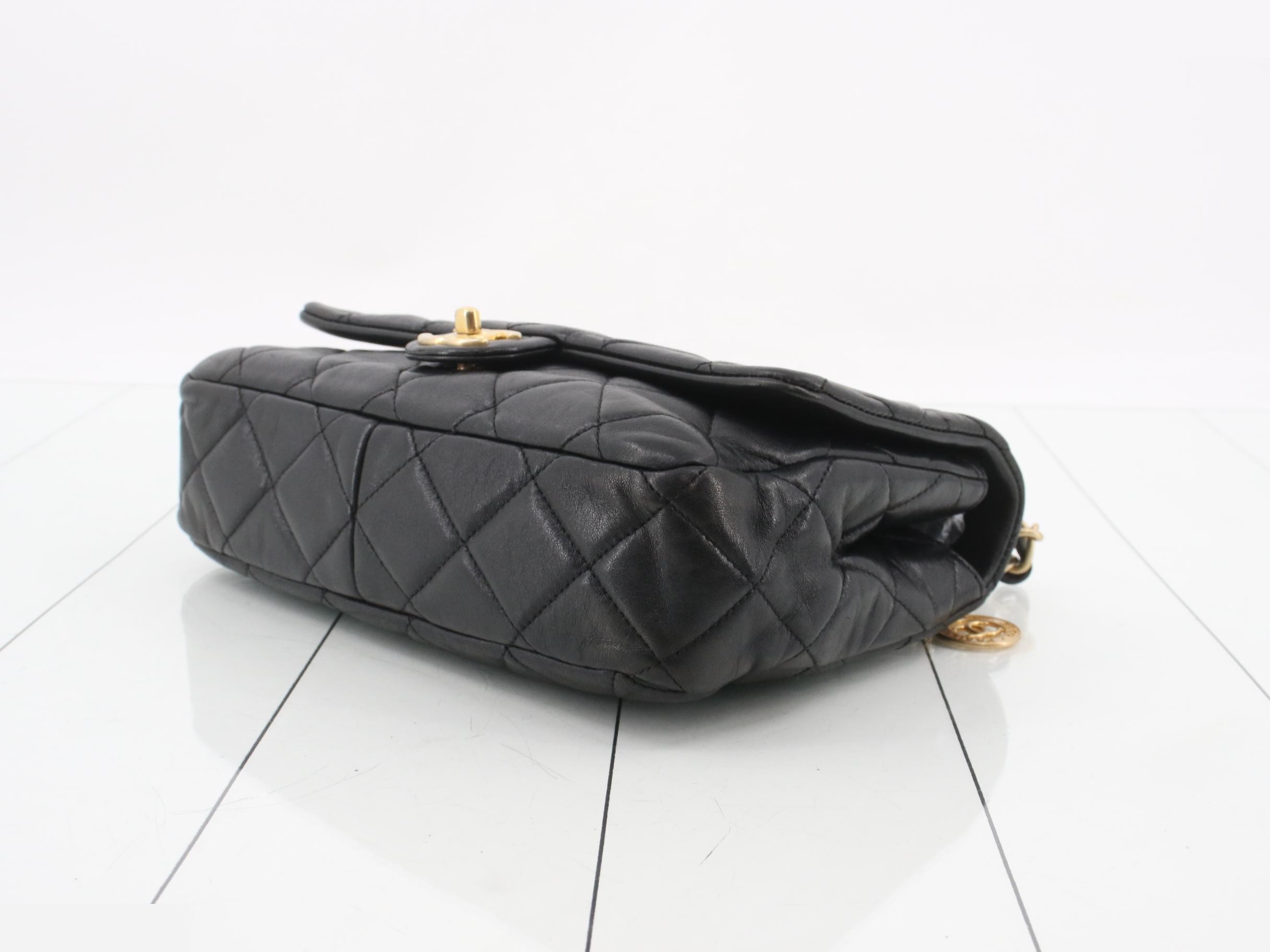 Matelassé Black Chain Shoulder Bag — view 6