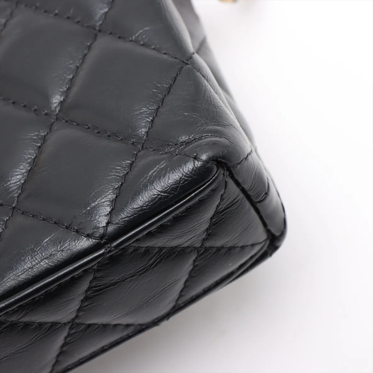 Matelasse Leather 2WAY Shoulder Bag Black Gold Hardware HCP8PL72 Random Serial AP3435 — view 11