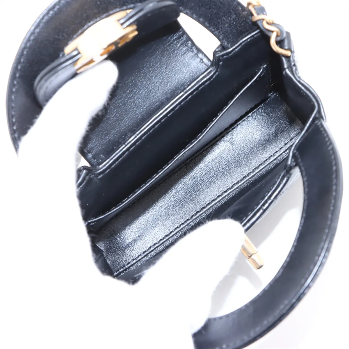 Matelasse Leather 2WAY Shoulder Bag Black Gold Hardware HCP8PL72 Random Serial AP3435 — view 8