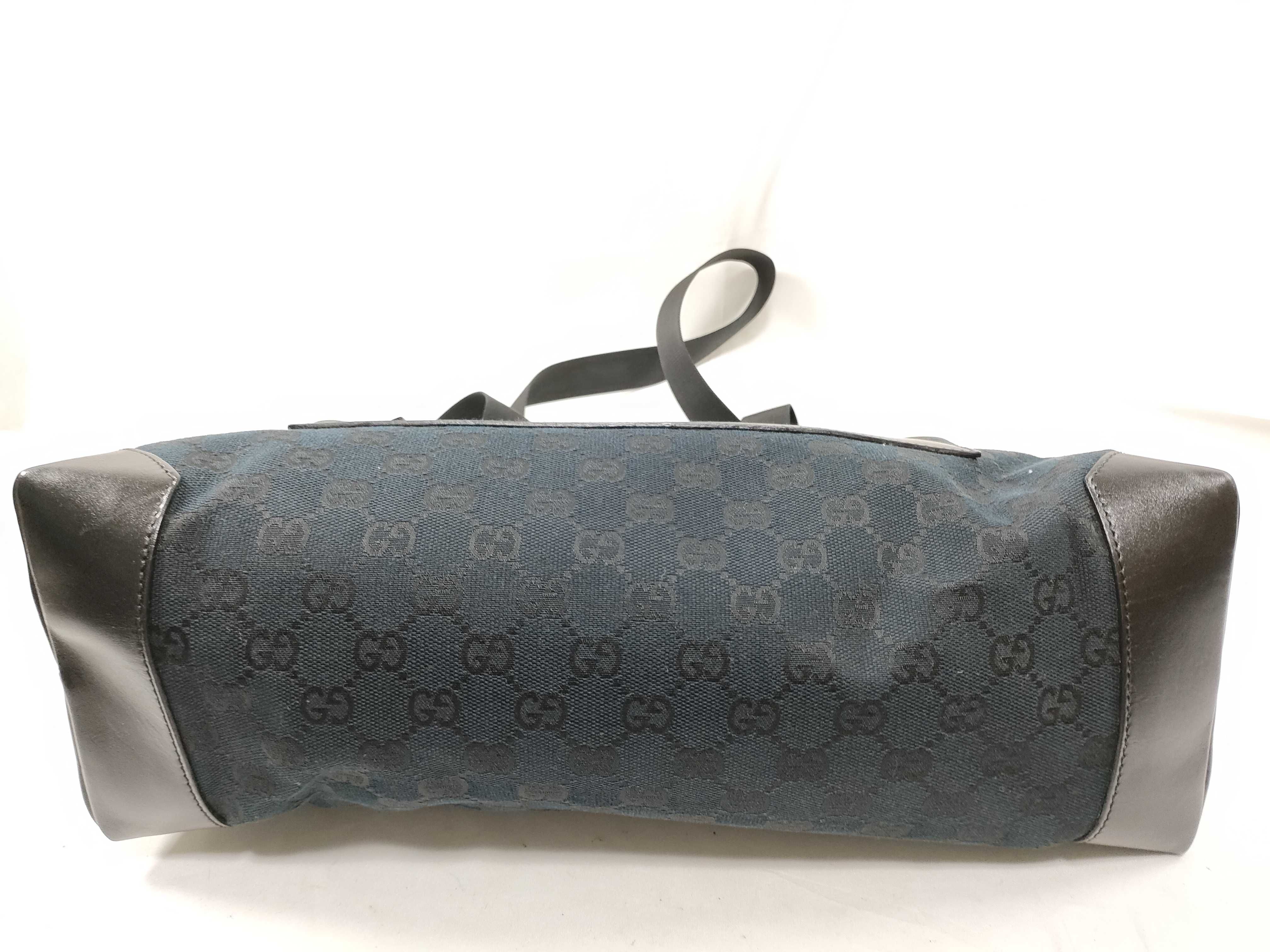 Black GG Canvas Leather Tote Bag — view 6