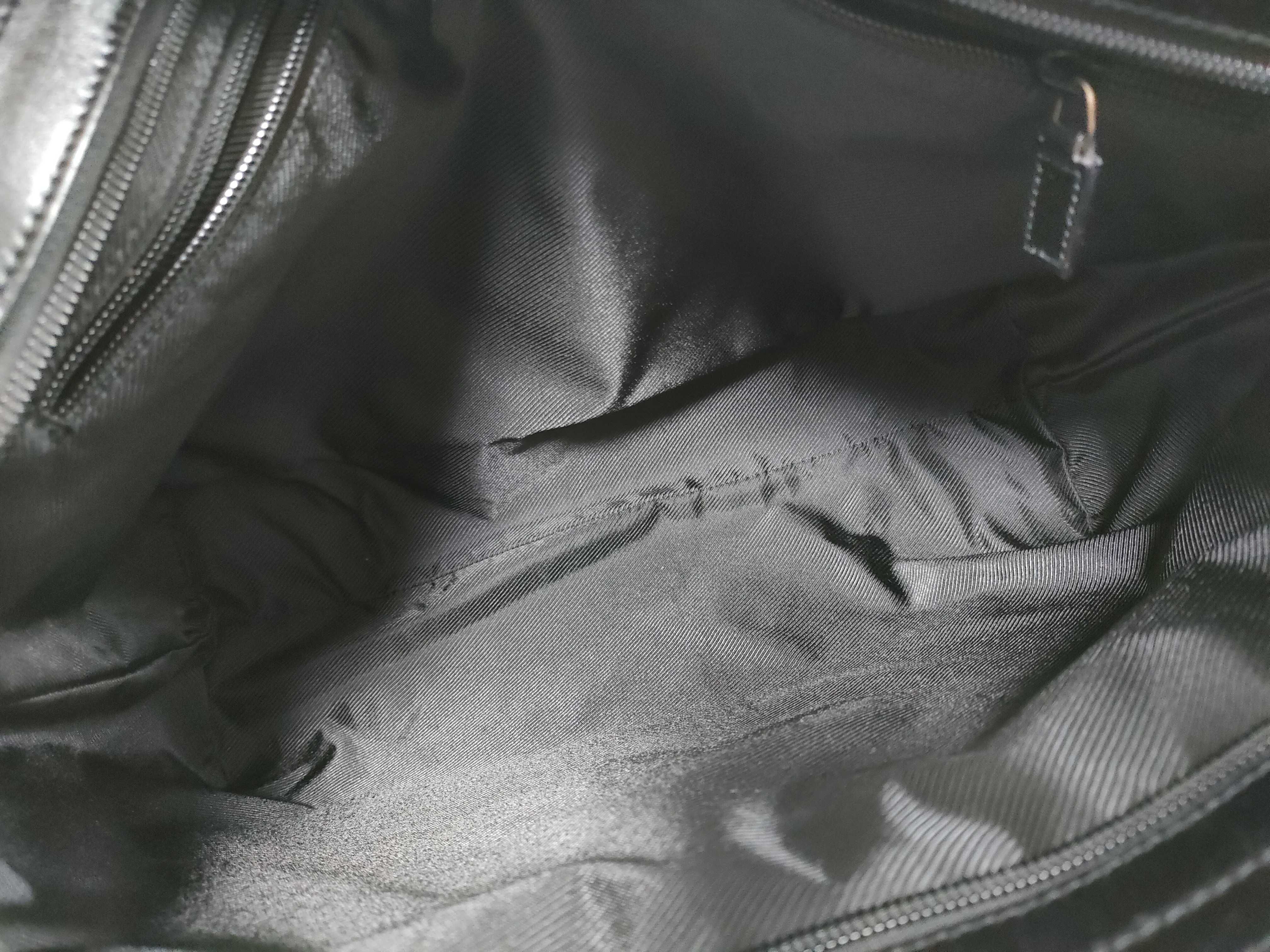 Black GG Canvas Leather Tote Bag — view 8