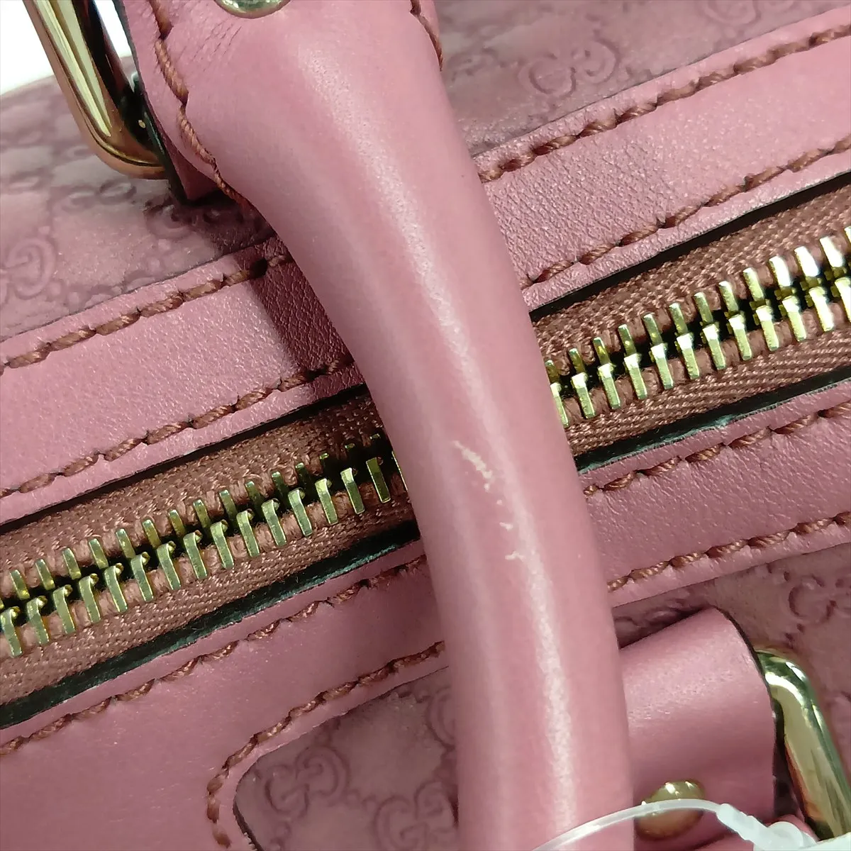 Microguccissima 269876 Leather 2-Way Handbag Pink — view 13