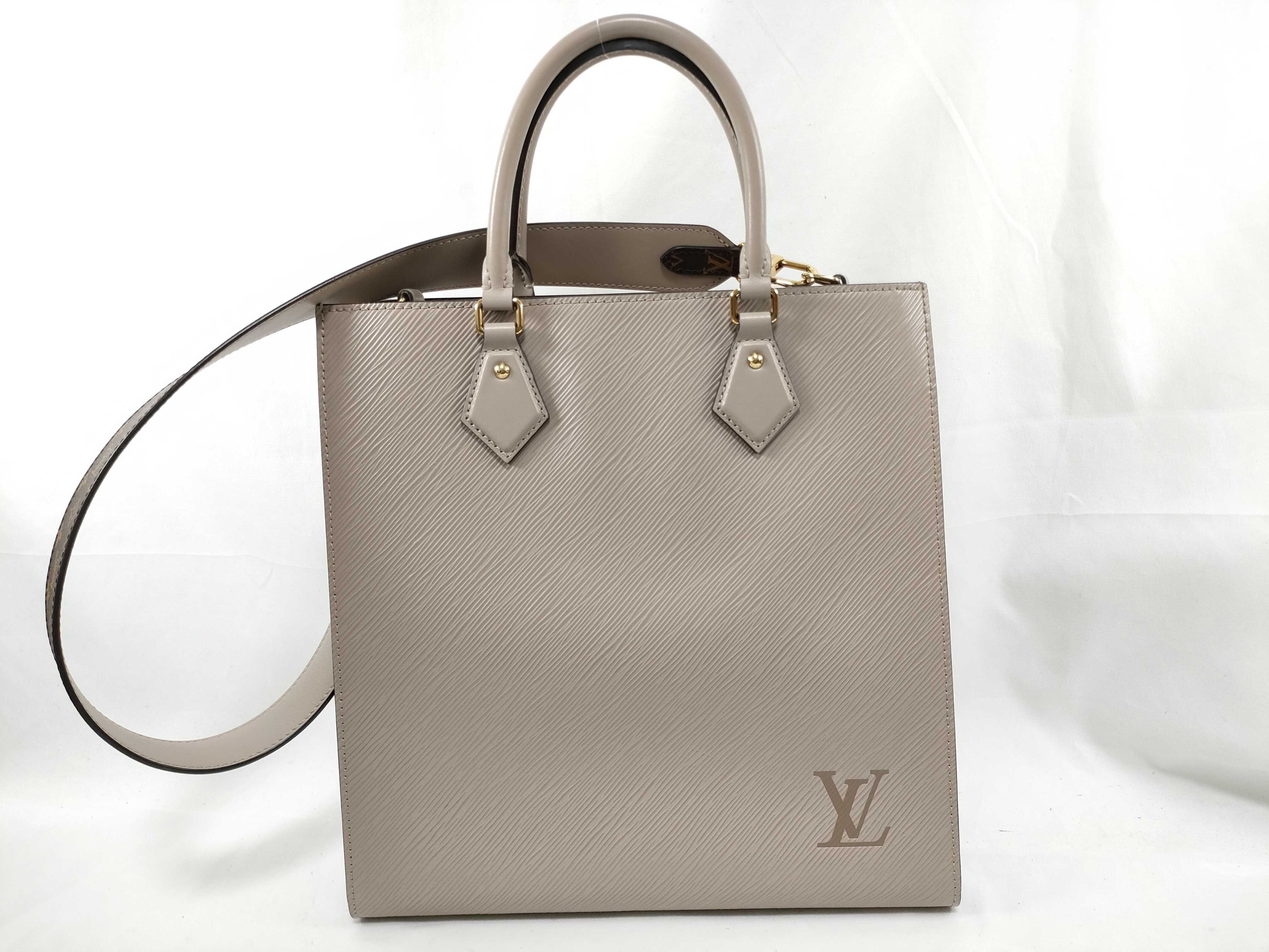 Epi Leather Sac Plat PM M58657 Beige Handbag (RFID detected)