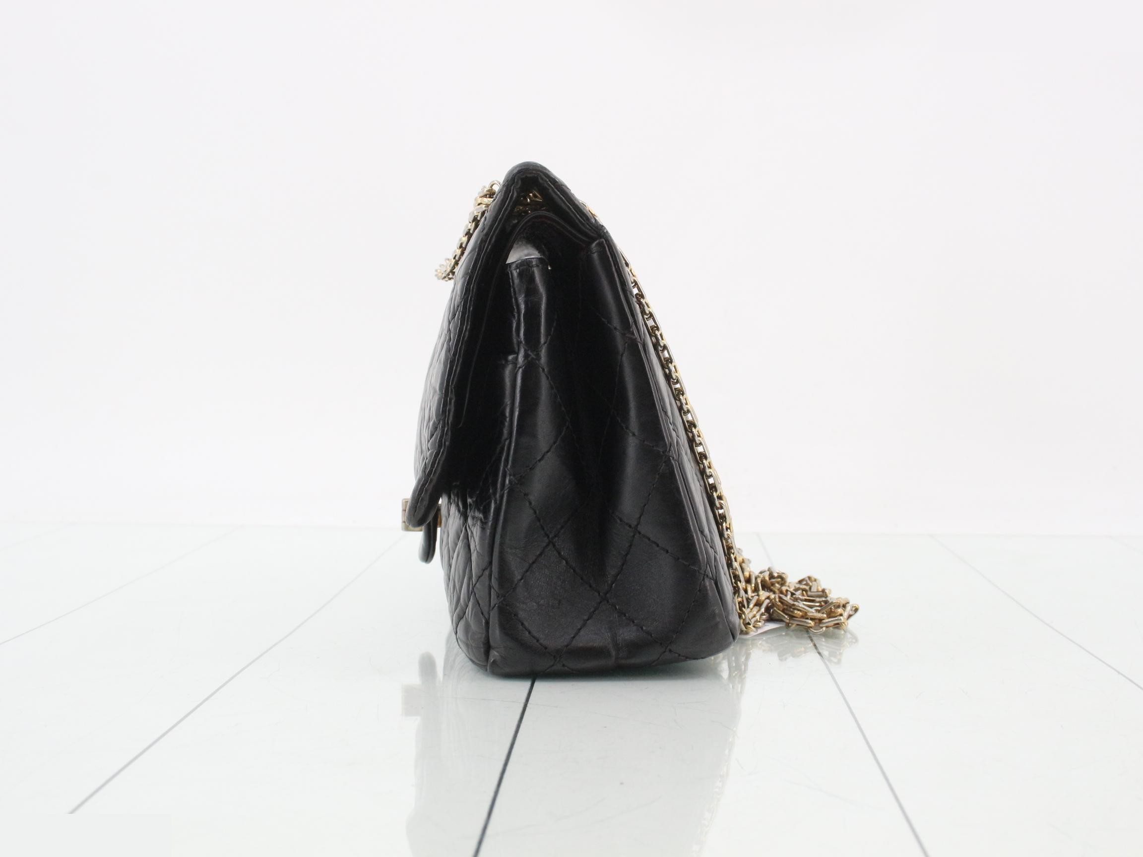 Matelassé Leather 2.55 Double Flap Double Chain Shoulder Bag — view 3