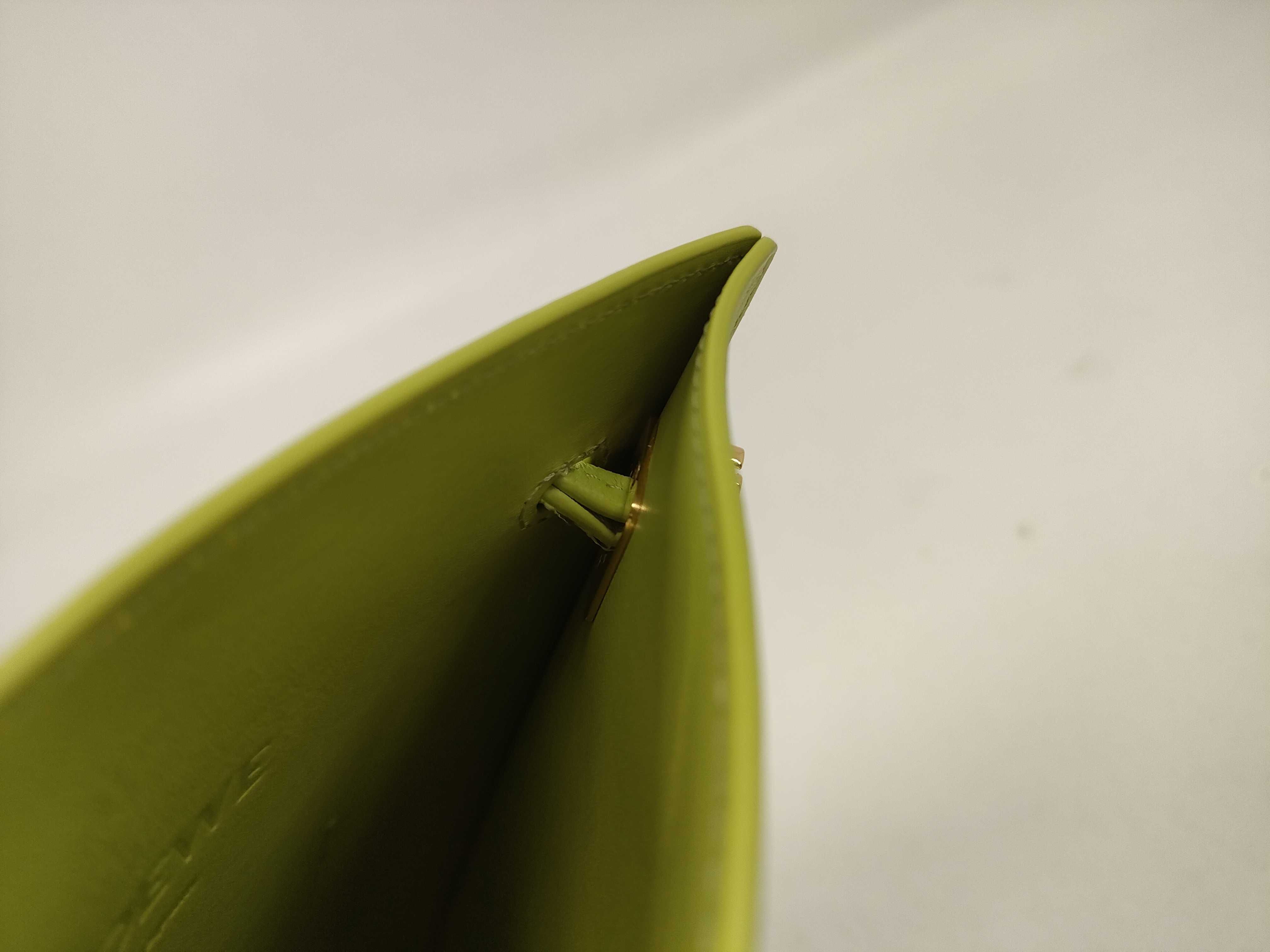 Dice Pocket Lime Green Gold Hardware Shoulder Bag — view 8