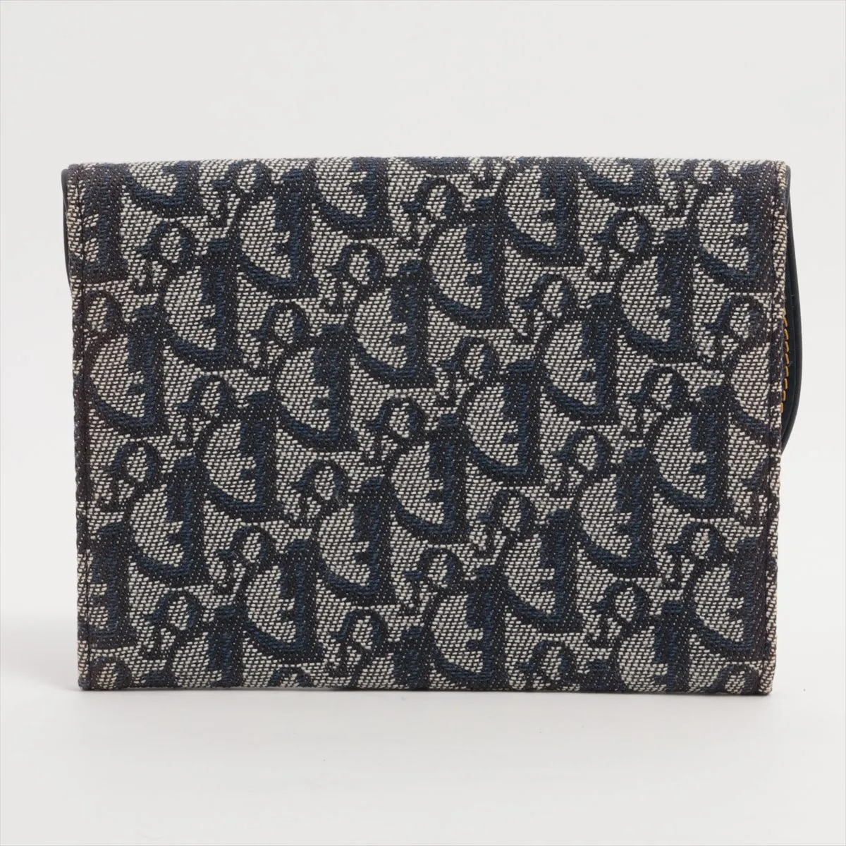 Saddle Oblique Canvas x Leather Mini Pouch Navy — view 2